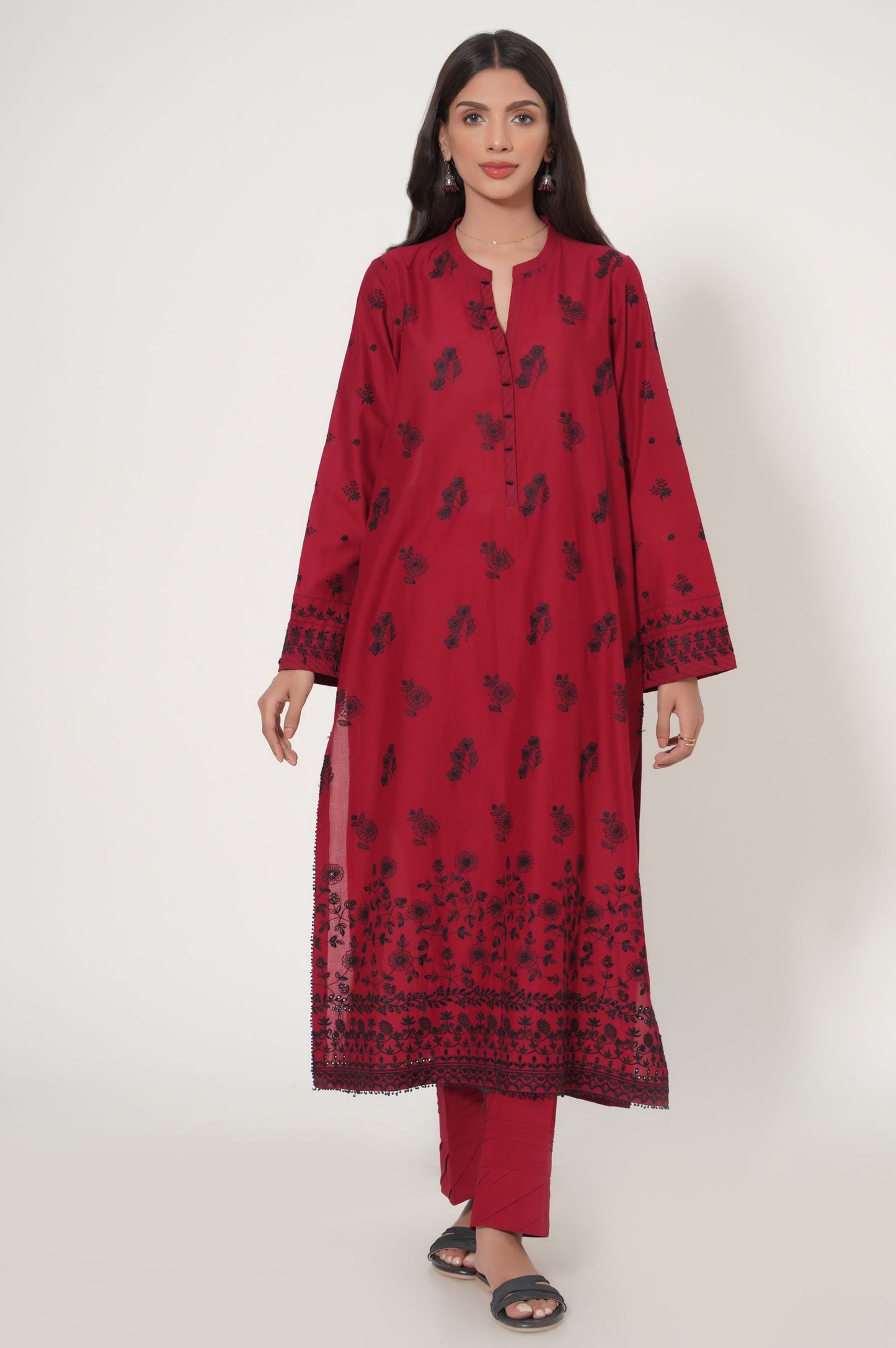 Stitched 3 Piece Chikankari Suit