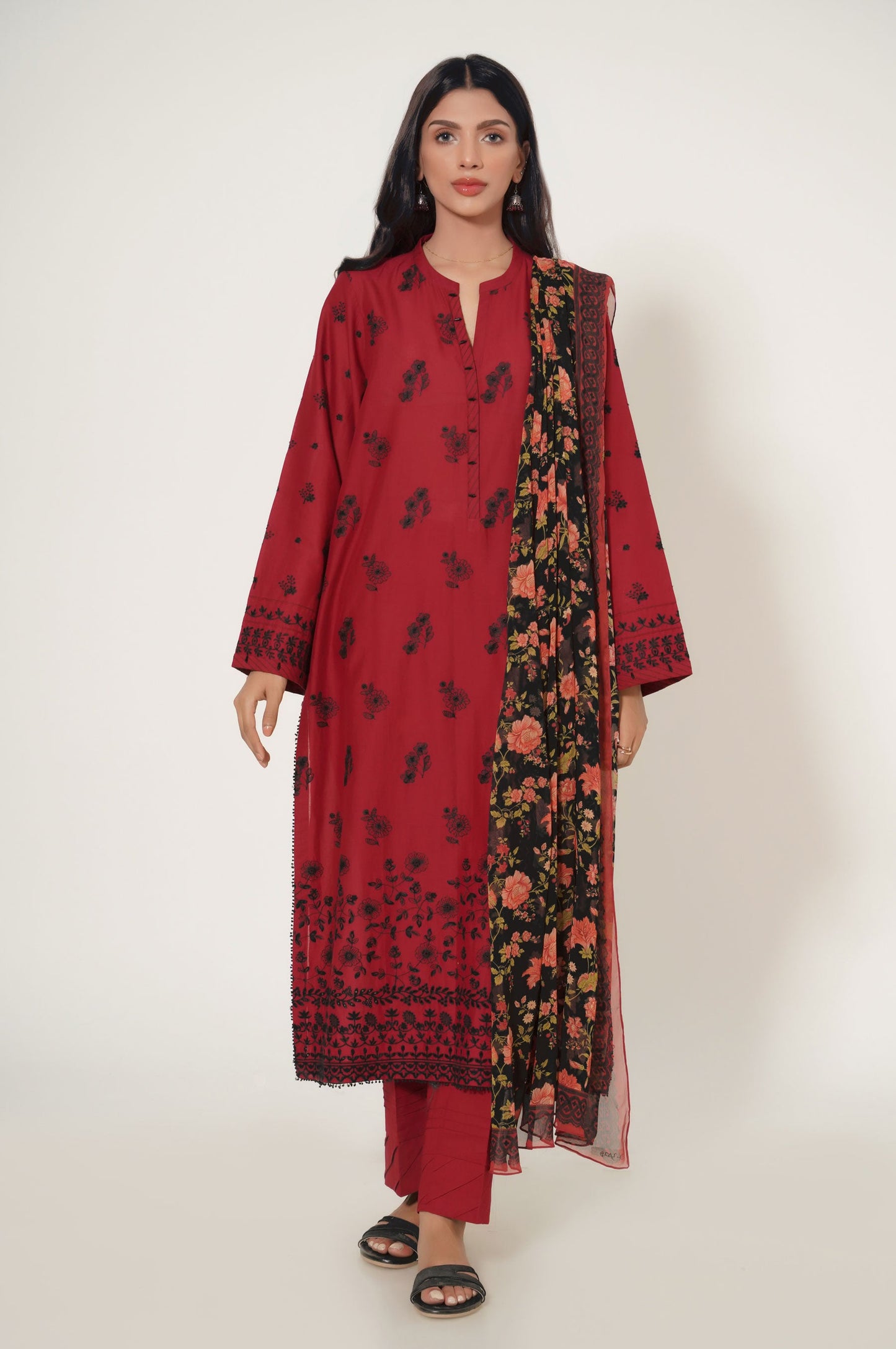 Stitched 3 Piece Chikankari Suit