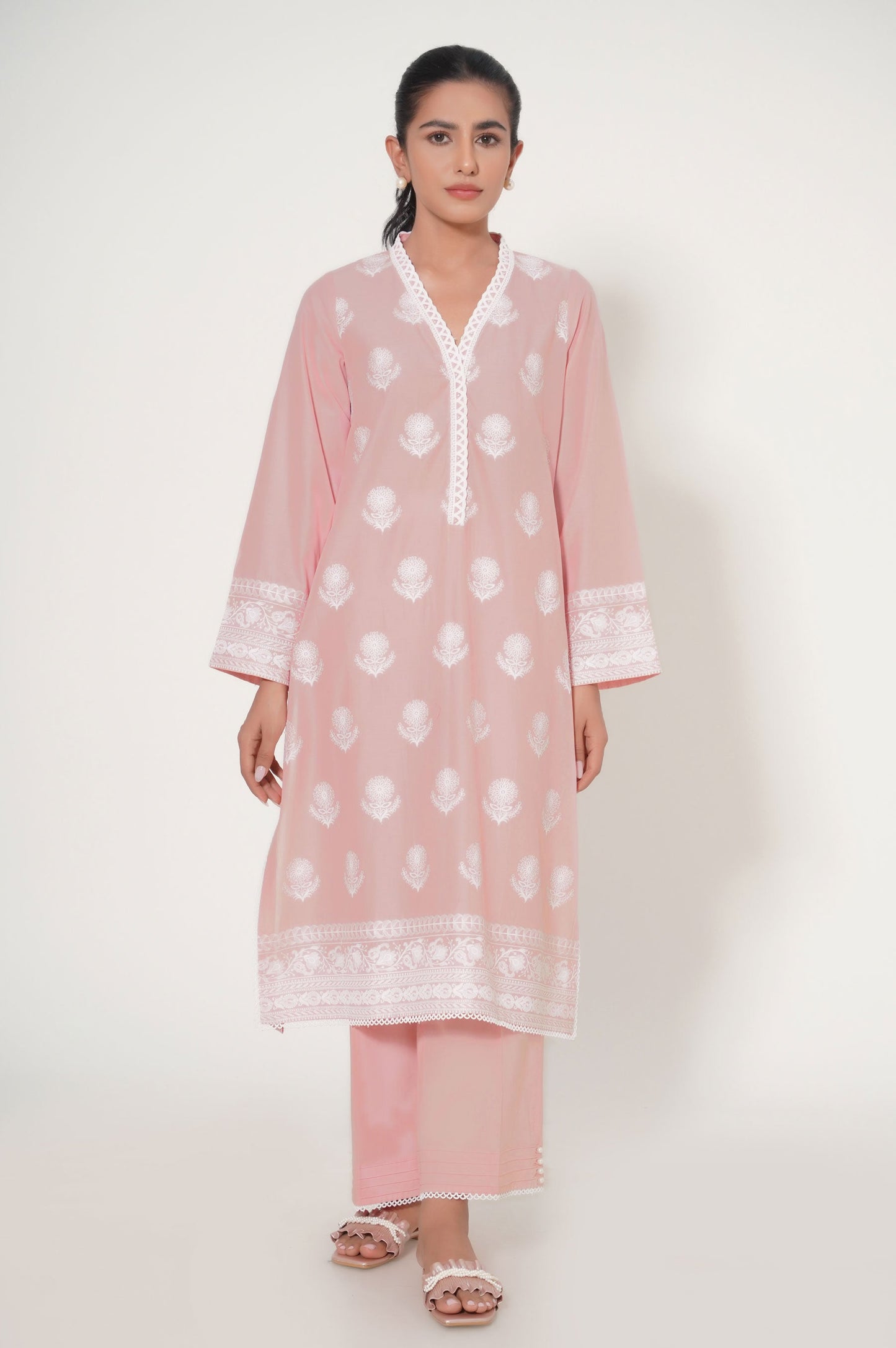 Unstitched 3 Piece Chikankari Suit