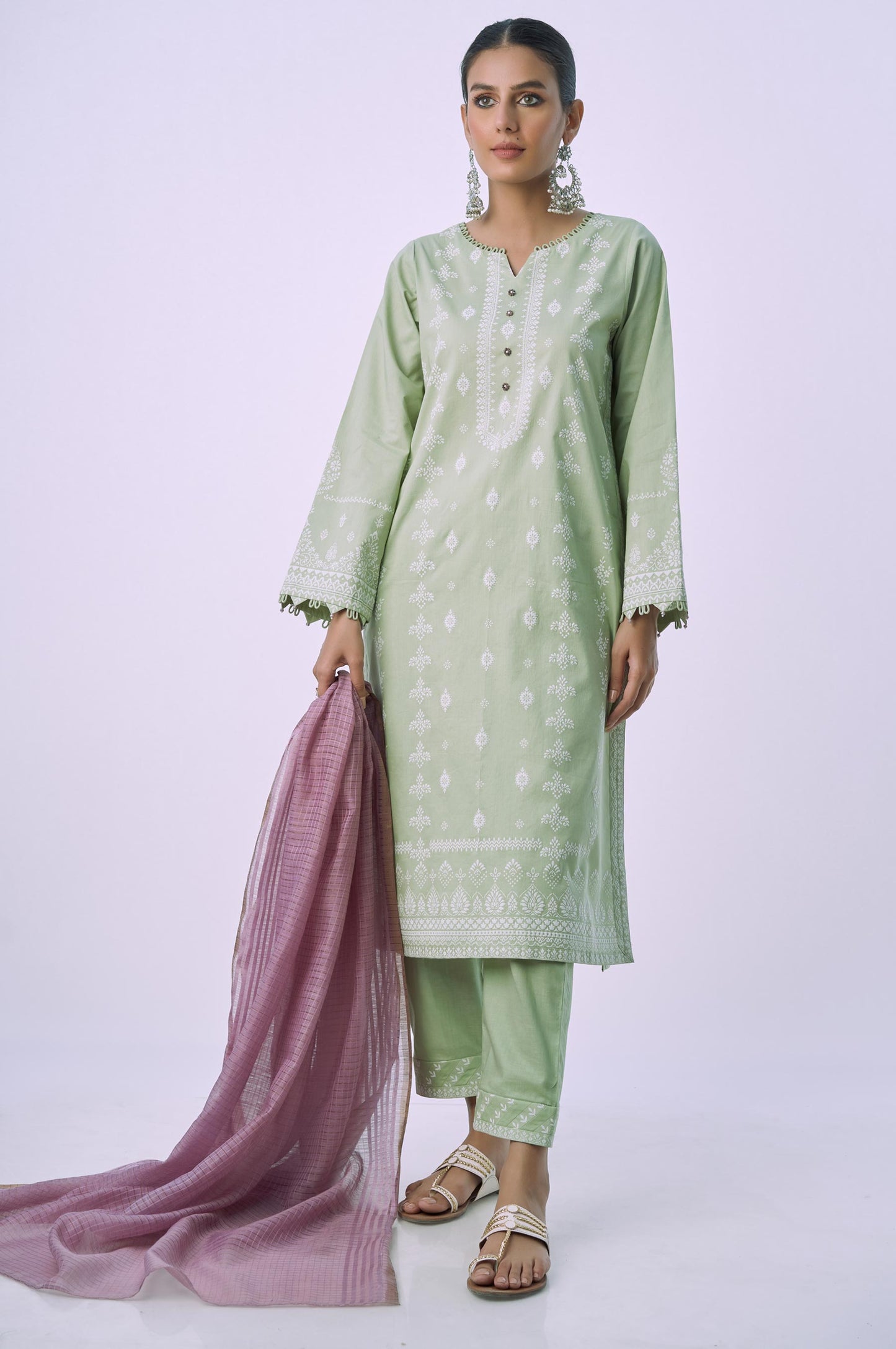 Stitched 3 Piece Printed Lawn