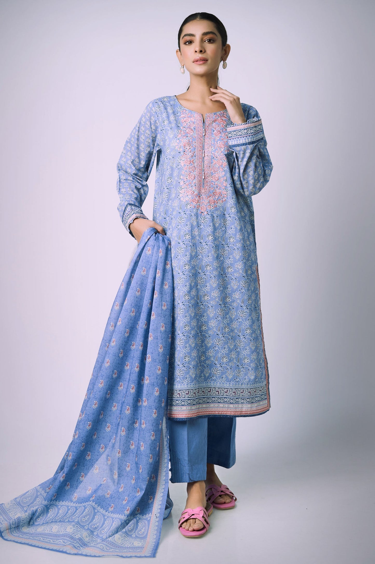 Stitched 3 Piece Printed Lawn