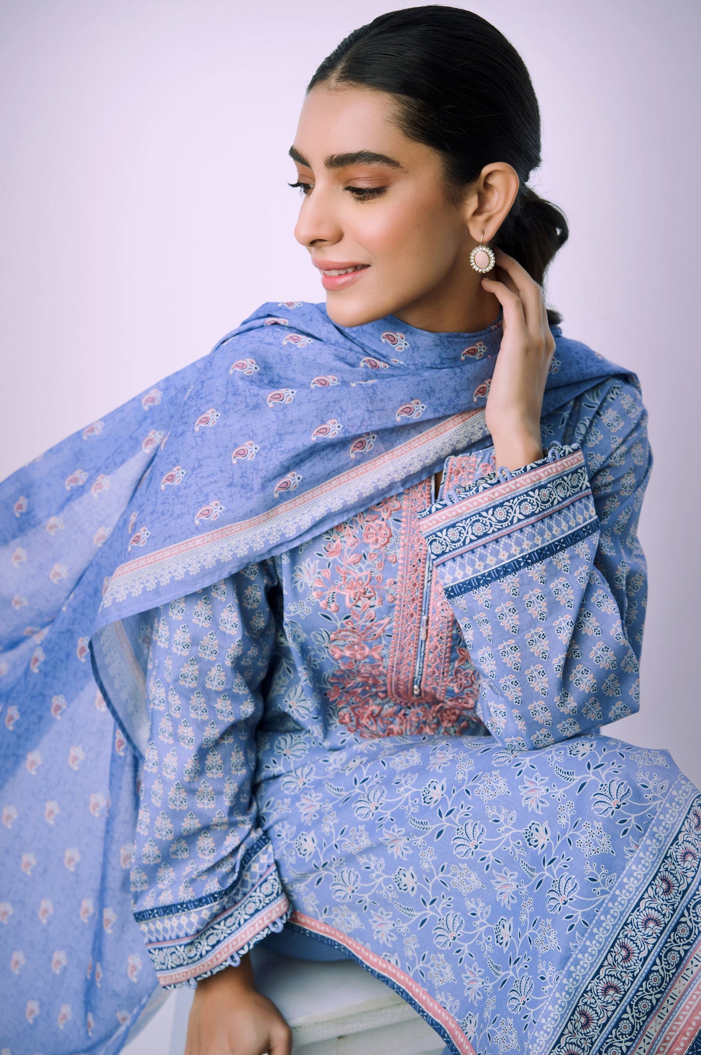 Stitched 3 Piece Printed Lawn