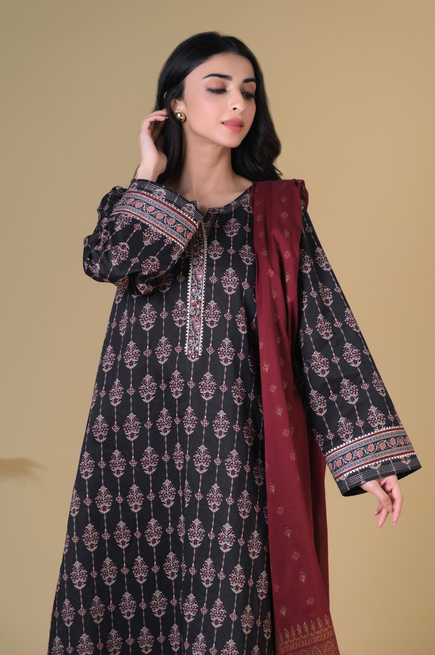 Unstitched 3 Piece Printed Lawn Suit