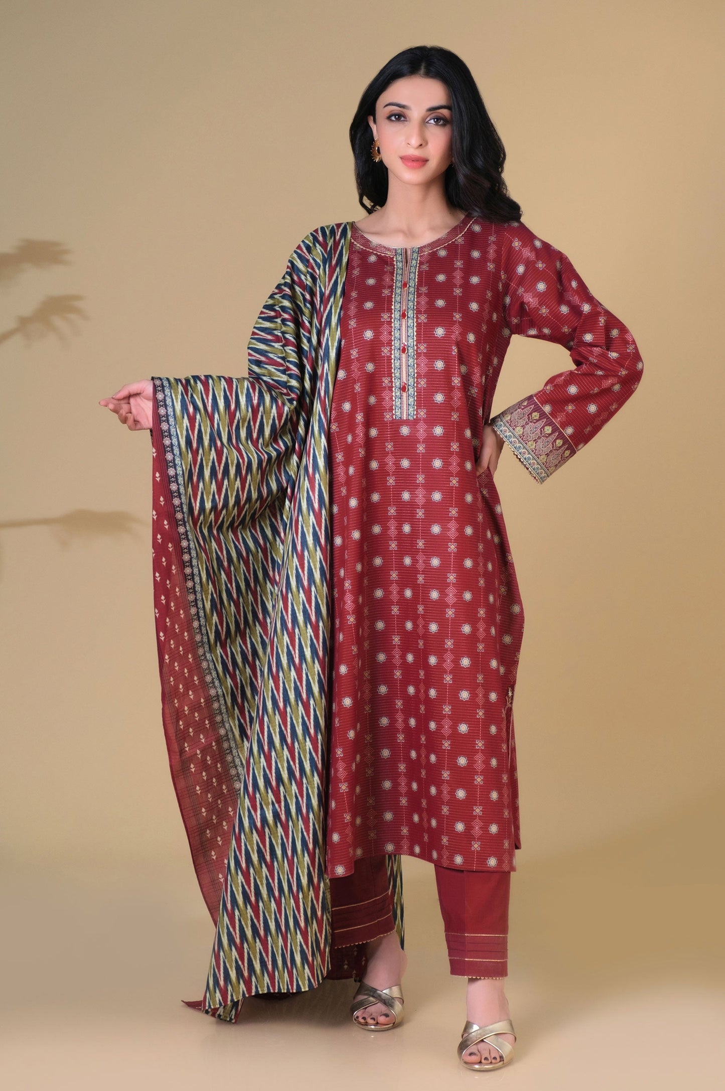 Unstitched 3 Piece Printed Mysuri Lawn Suit