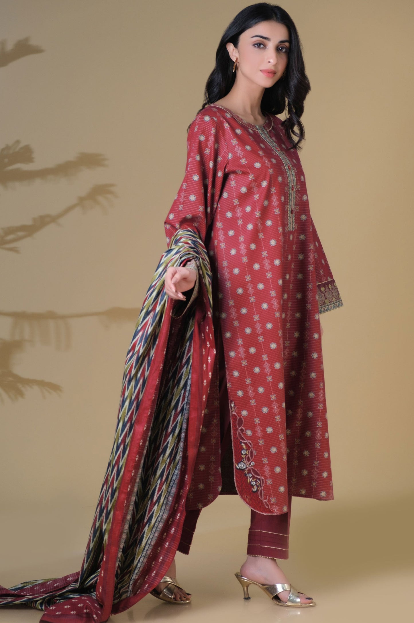 Unstitched 3 Piece Printed Mysuri Lawn Suit