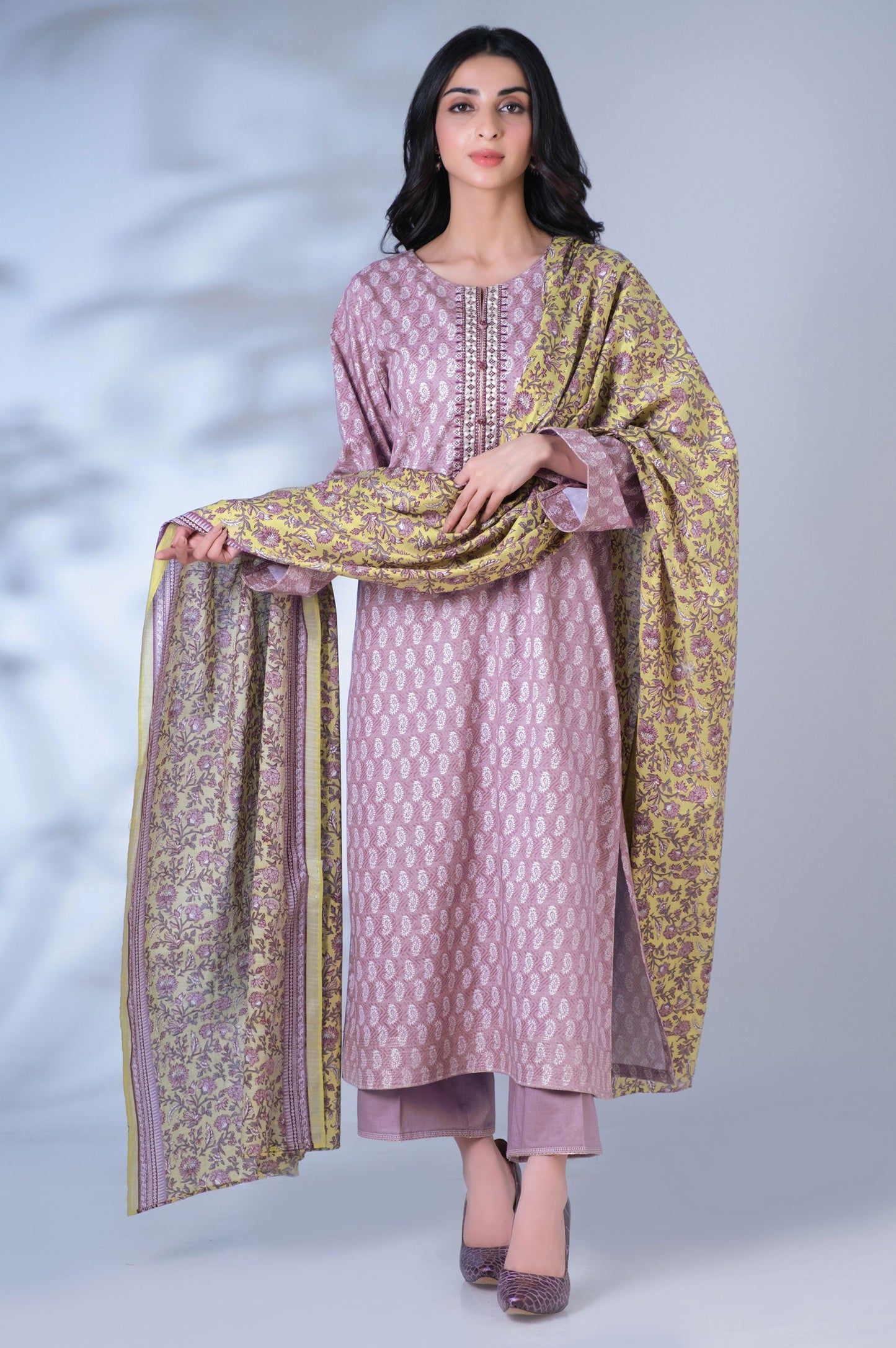 Unstitched 3 Piece Printed Mysuri Lawn Suit