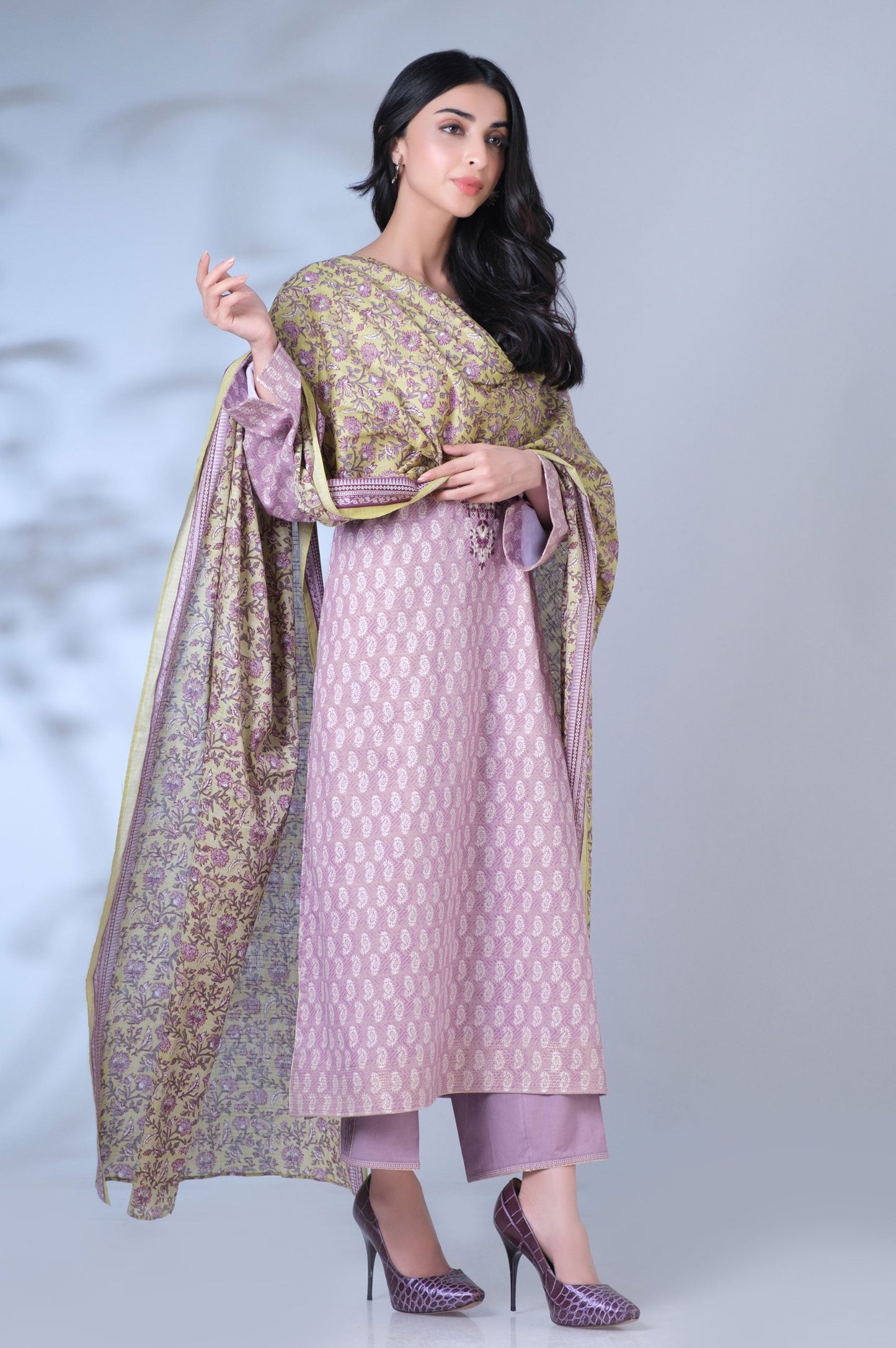 Unstitched 3 Piece Printed Mysuri Lawn Suit