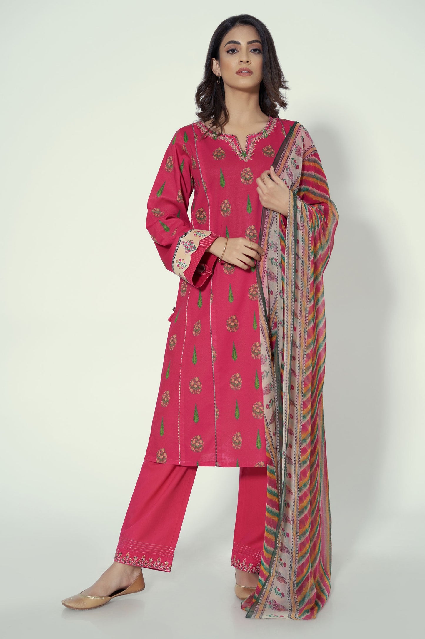 Unstitched 3 Piece Printed Lawn Suit