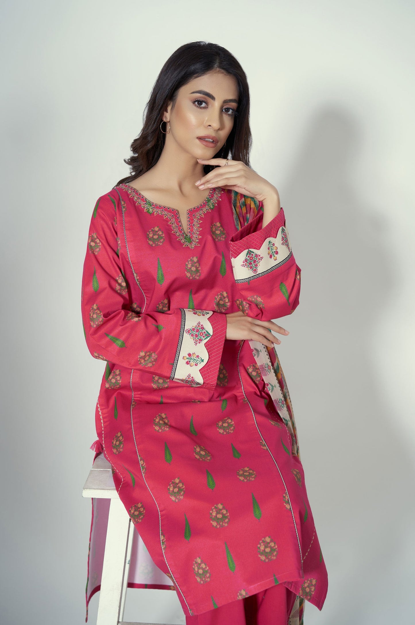 Unstitched 3 Piece Printed Lawn Suit