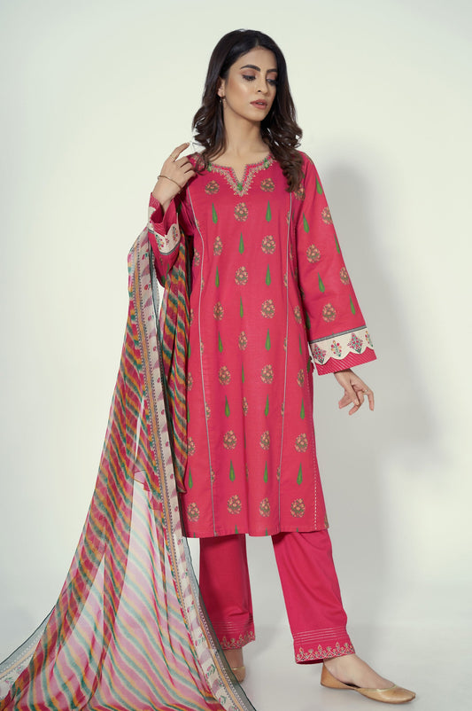 Unstitched 3 Piece Printed Lawn Suit