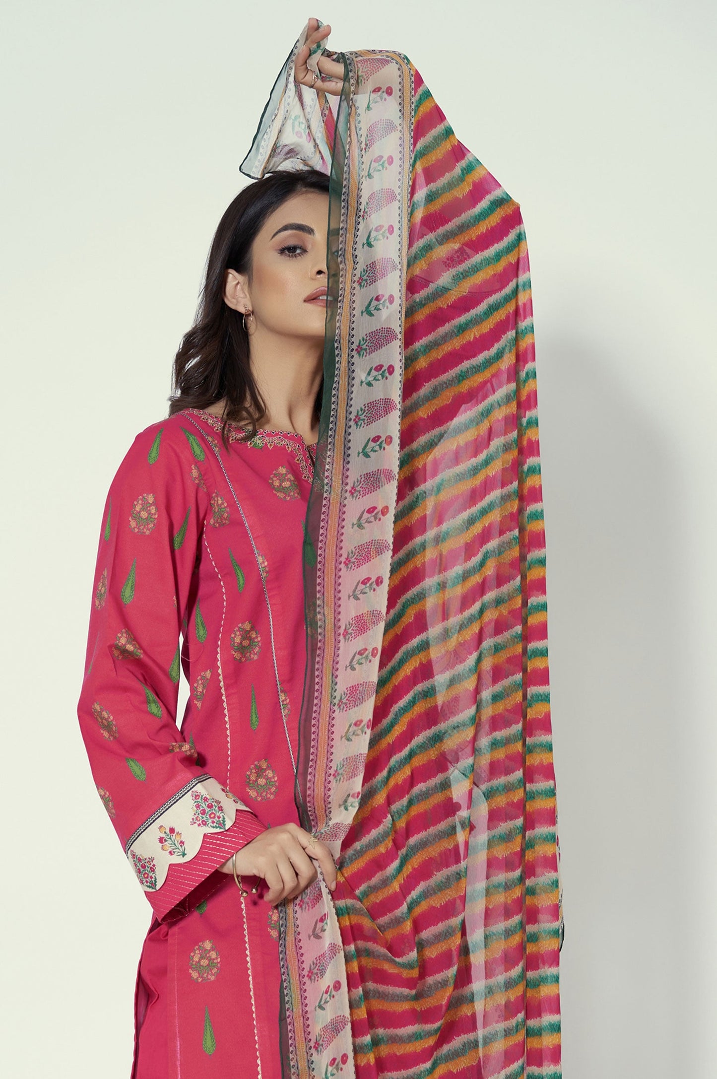 Unstitched 3 Piece Printed Lawn Suit