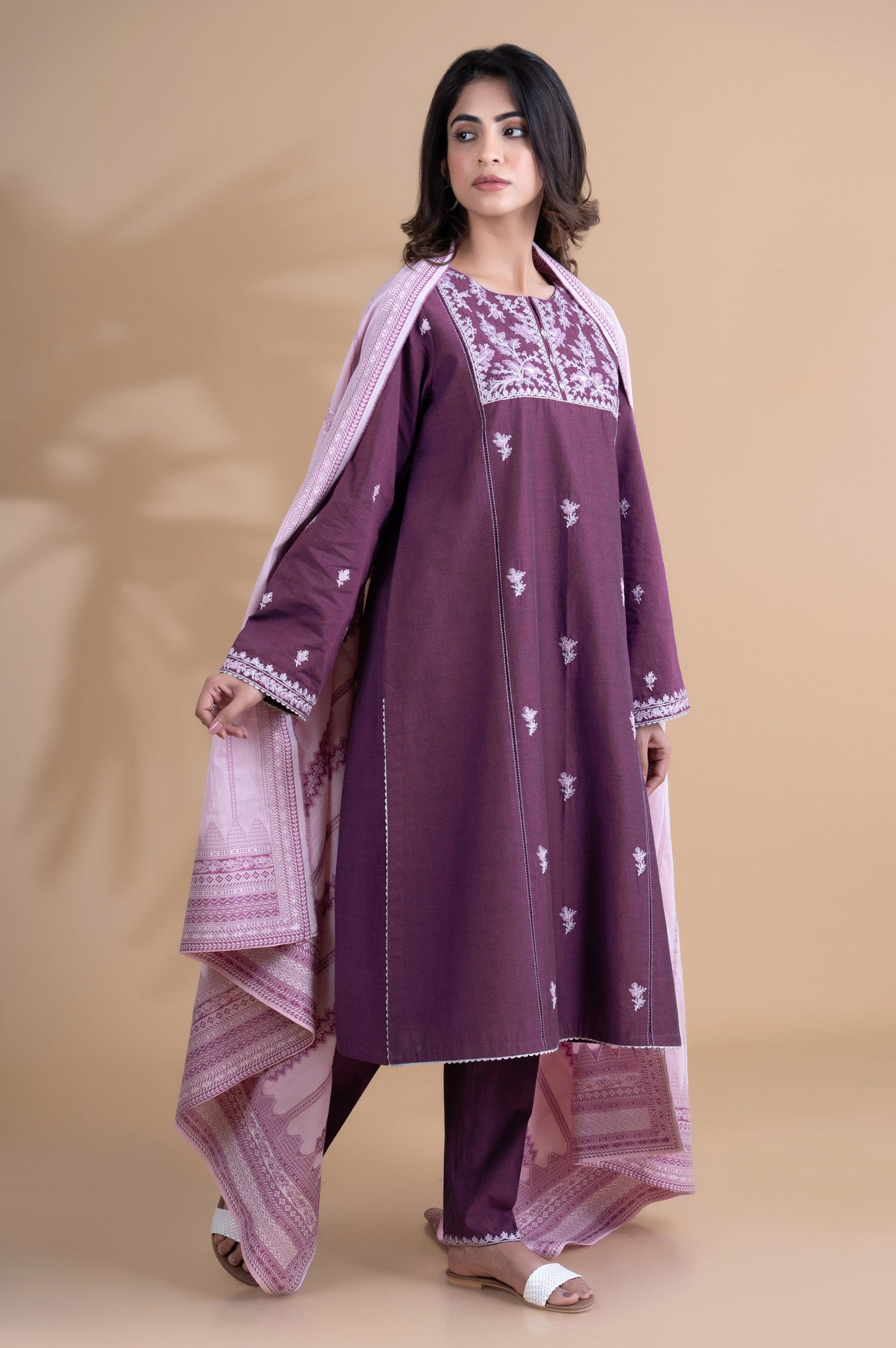 Unstitched 3 Piece Embroidered Yarn Dyed Jacquard Suit