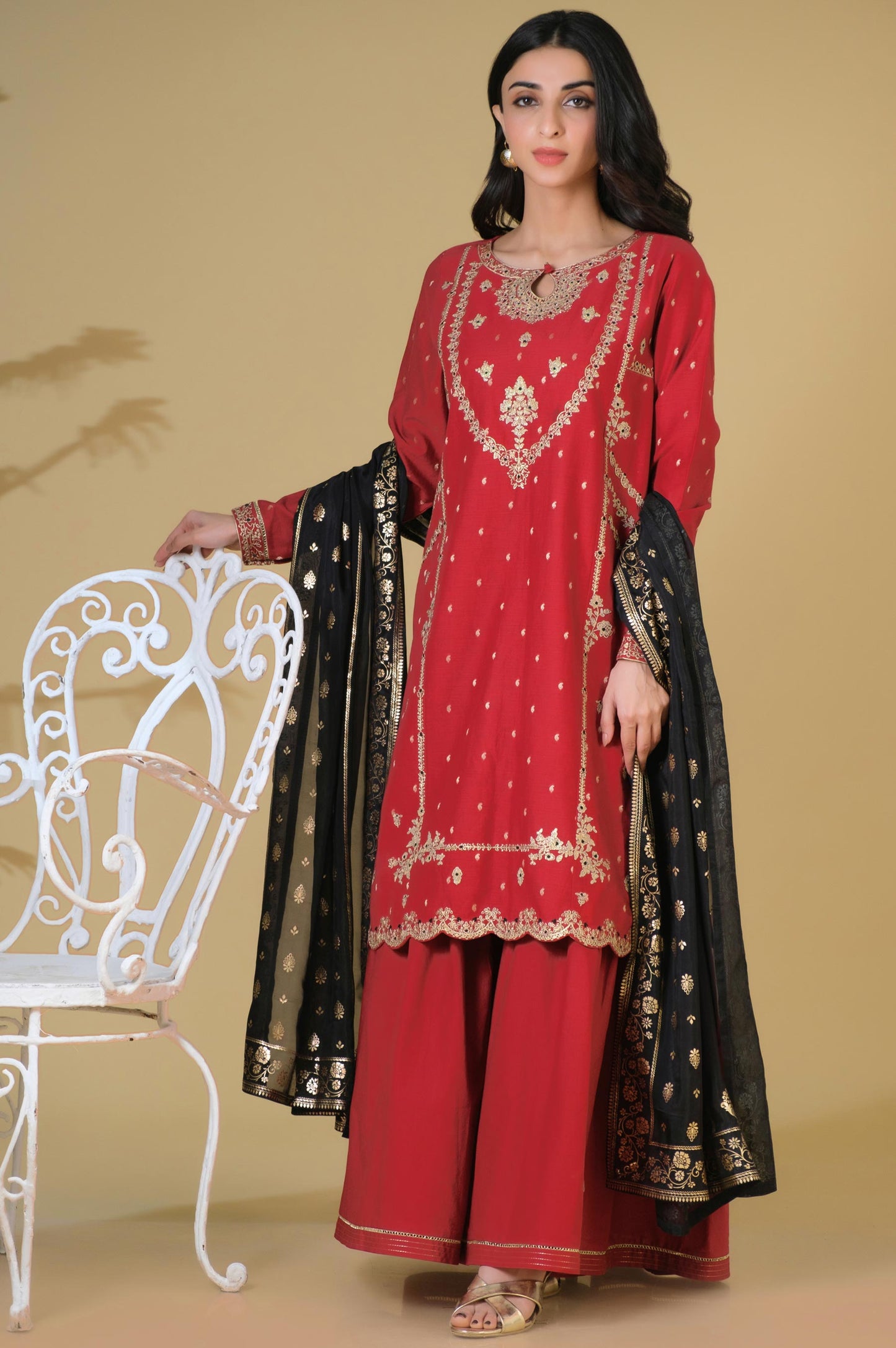 Unstitched 3 Piece Embroidered Mysuri Jacquard Suit