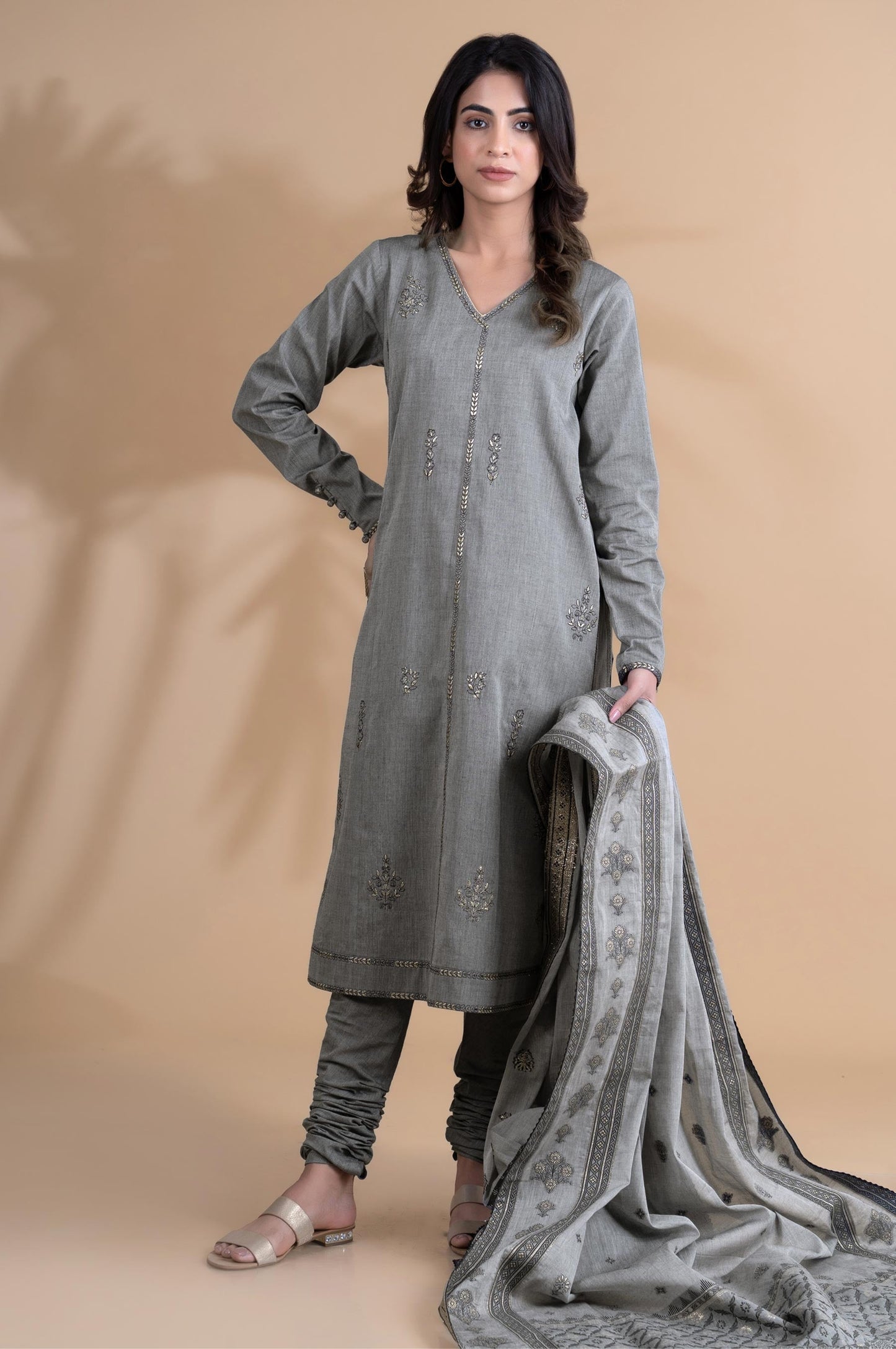 Unstitched 3 Piece Embroidered Yarn Dyed Jacquard Suit