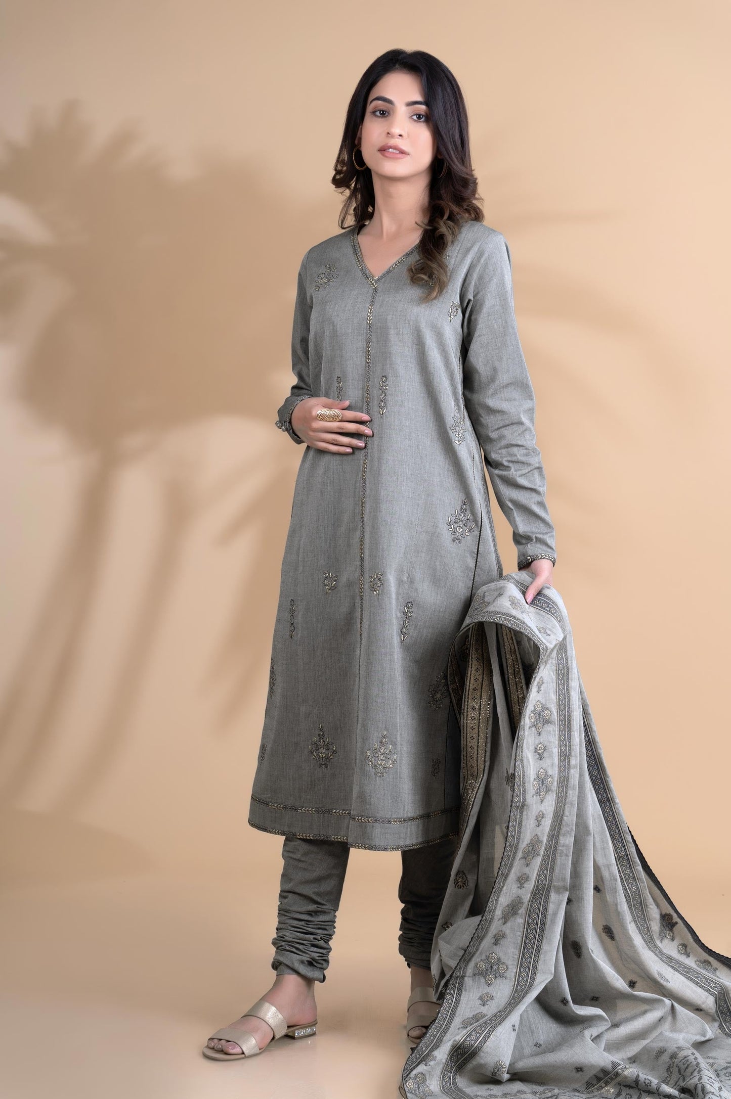 Unstitched 3 Piece Embroidered Yarn Dyed Jacquard Suit