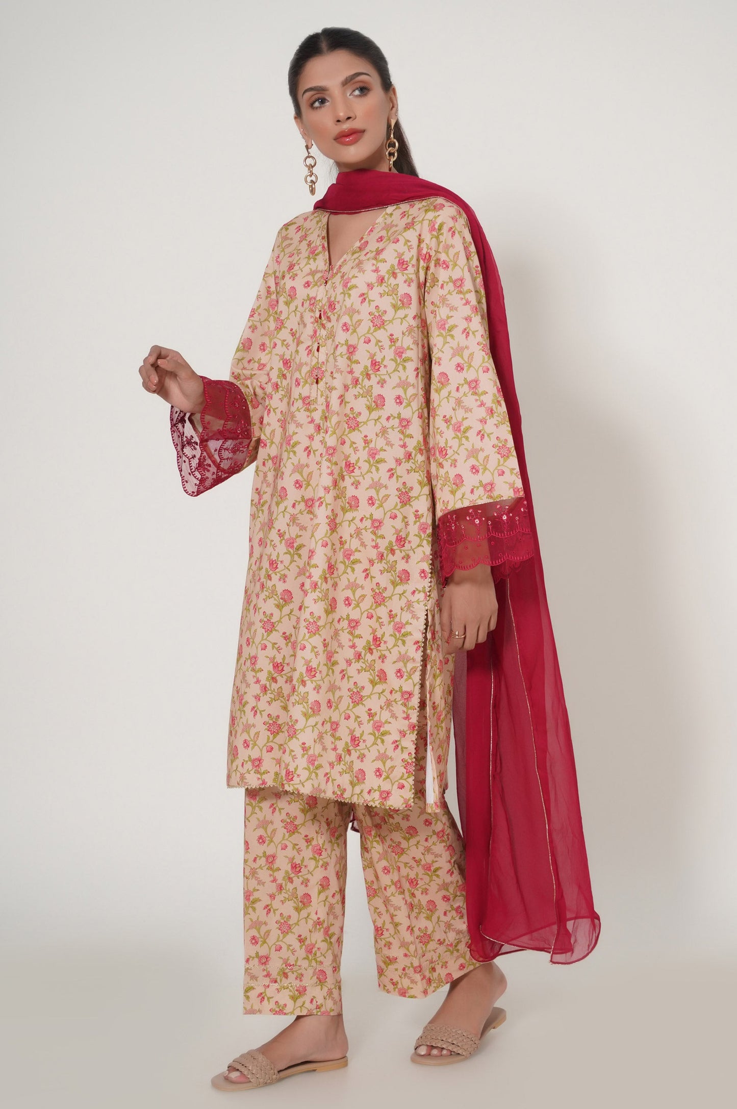 Unstitched 3 Piece Printed Lawn Suit