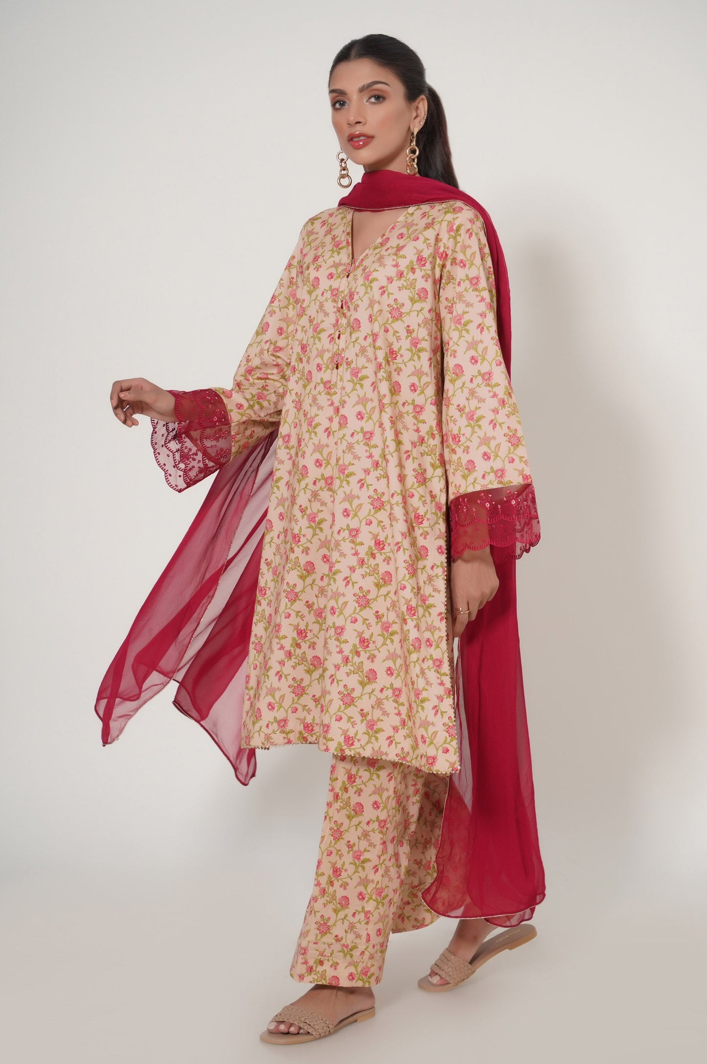 Unstitched 3 Piece Printed Lawn Suit