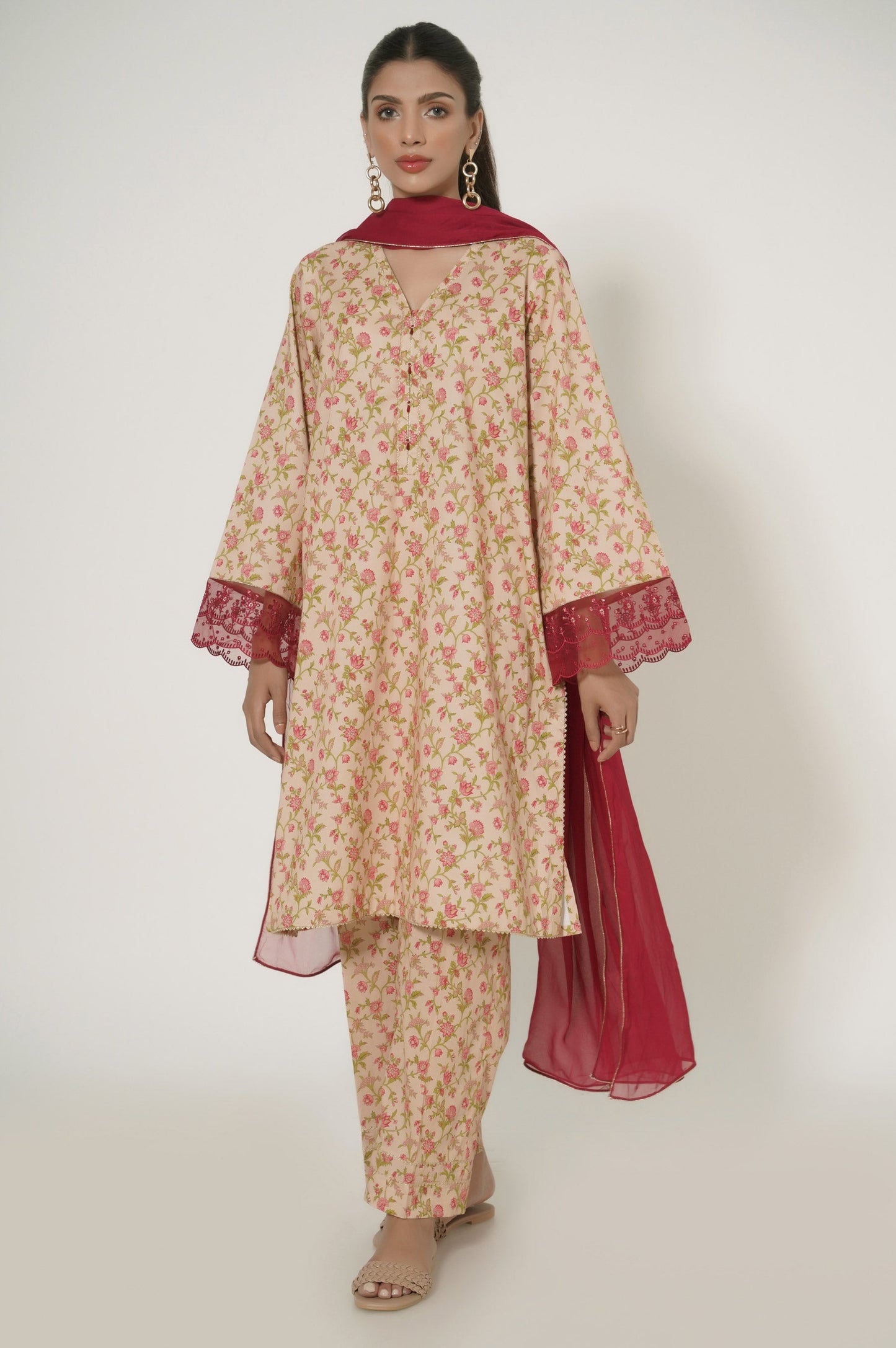 Unstitched 3 Piece Printed Lawn Suit