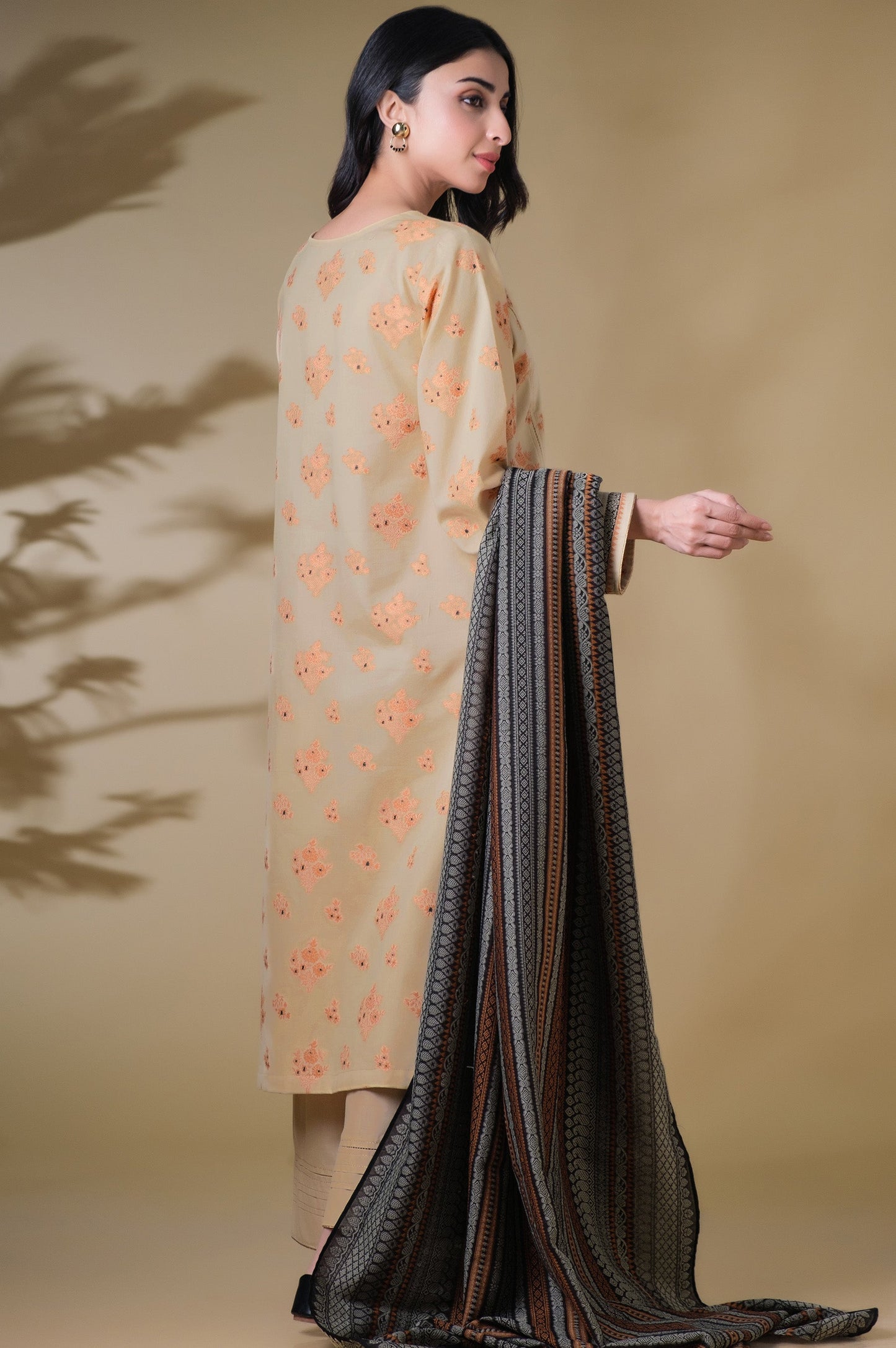 Stitched 3 Pieces Dyed Jacquard Suit