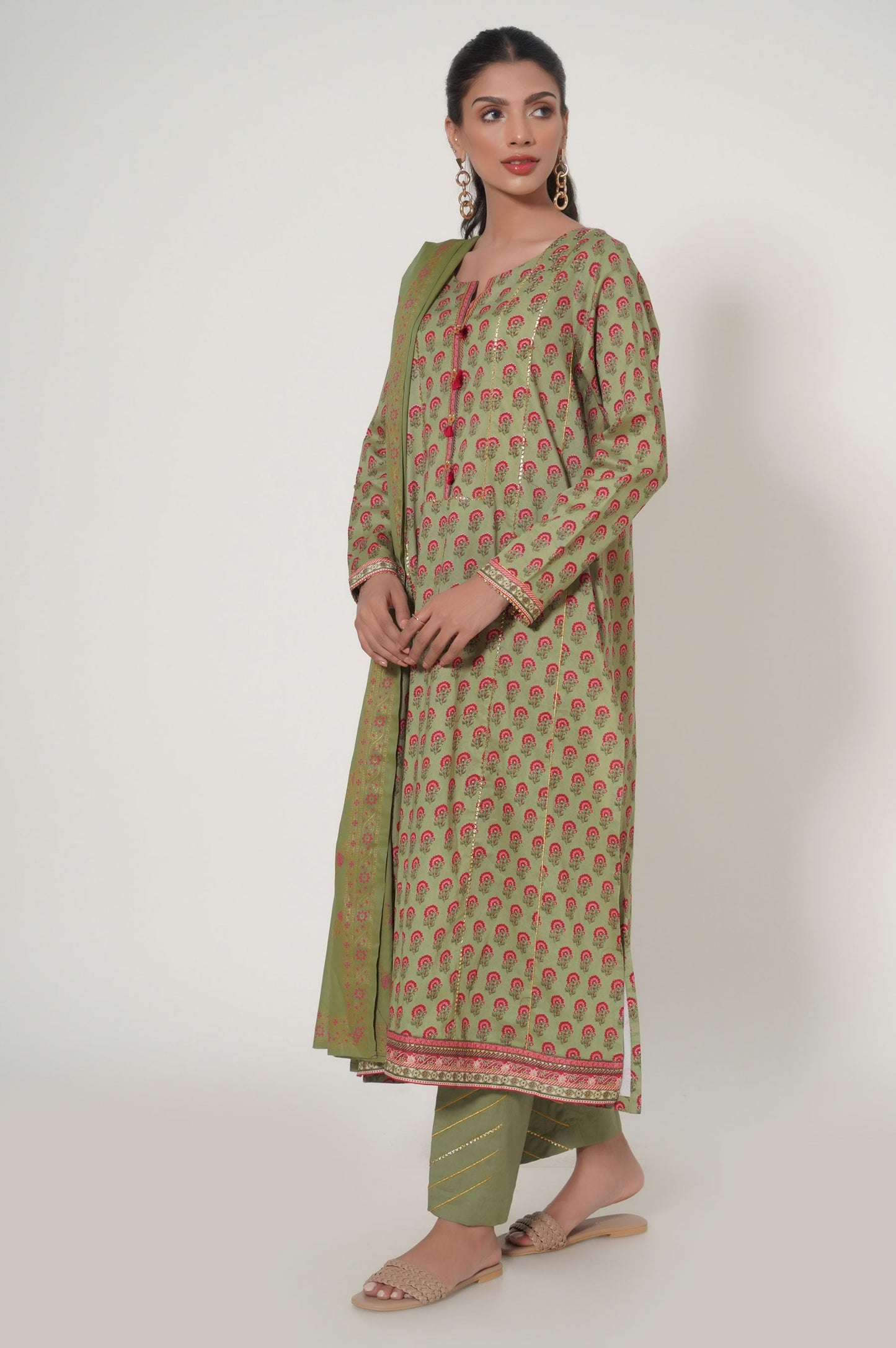 Stitched 3 Piece Printed Lawn Suit