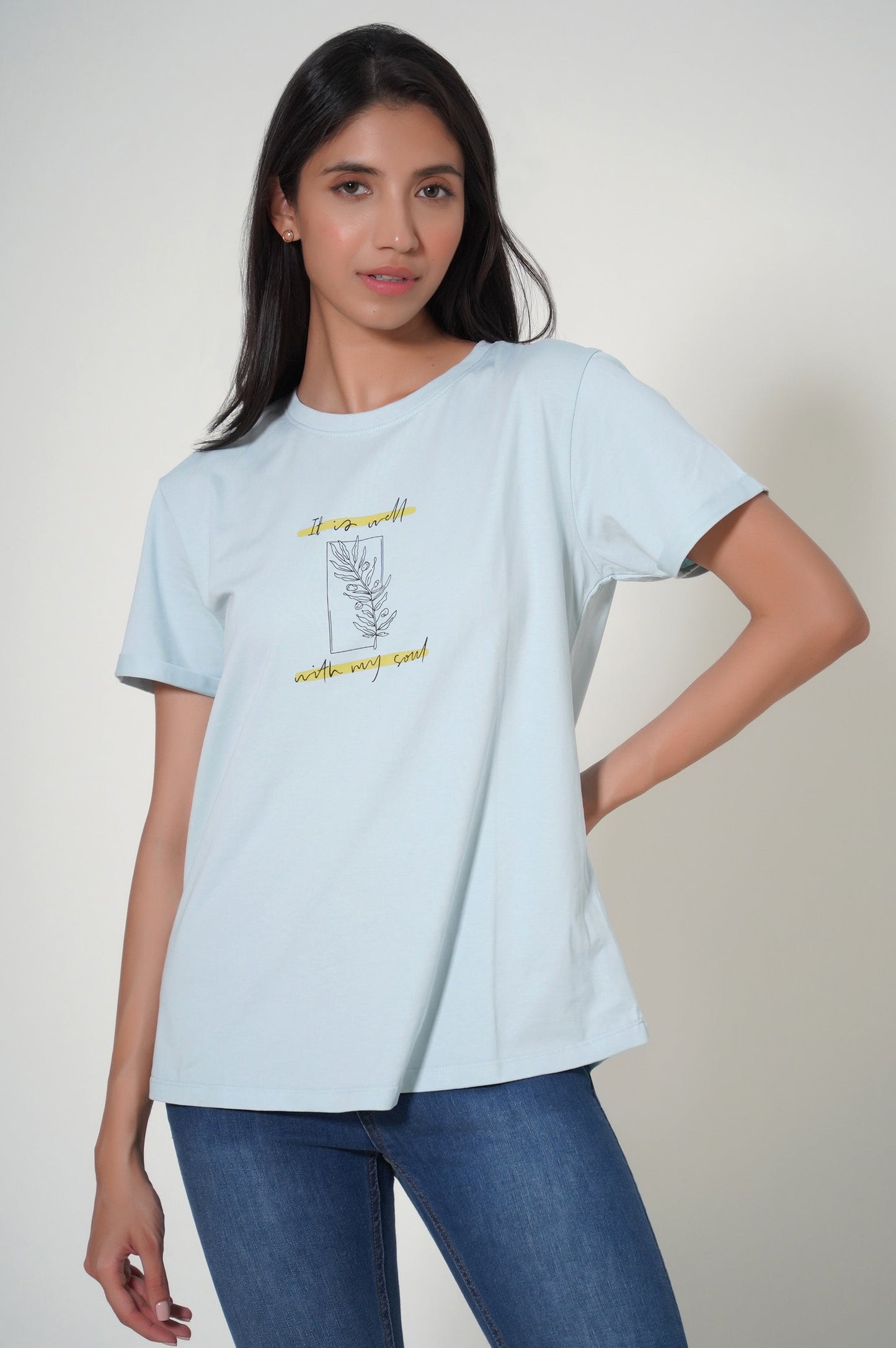 Crew Neck Half Sleeves Tee