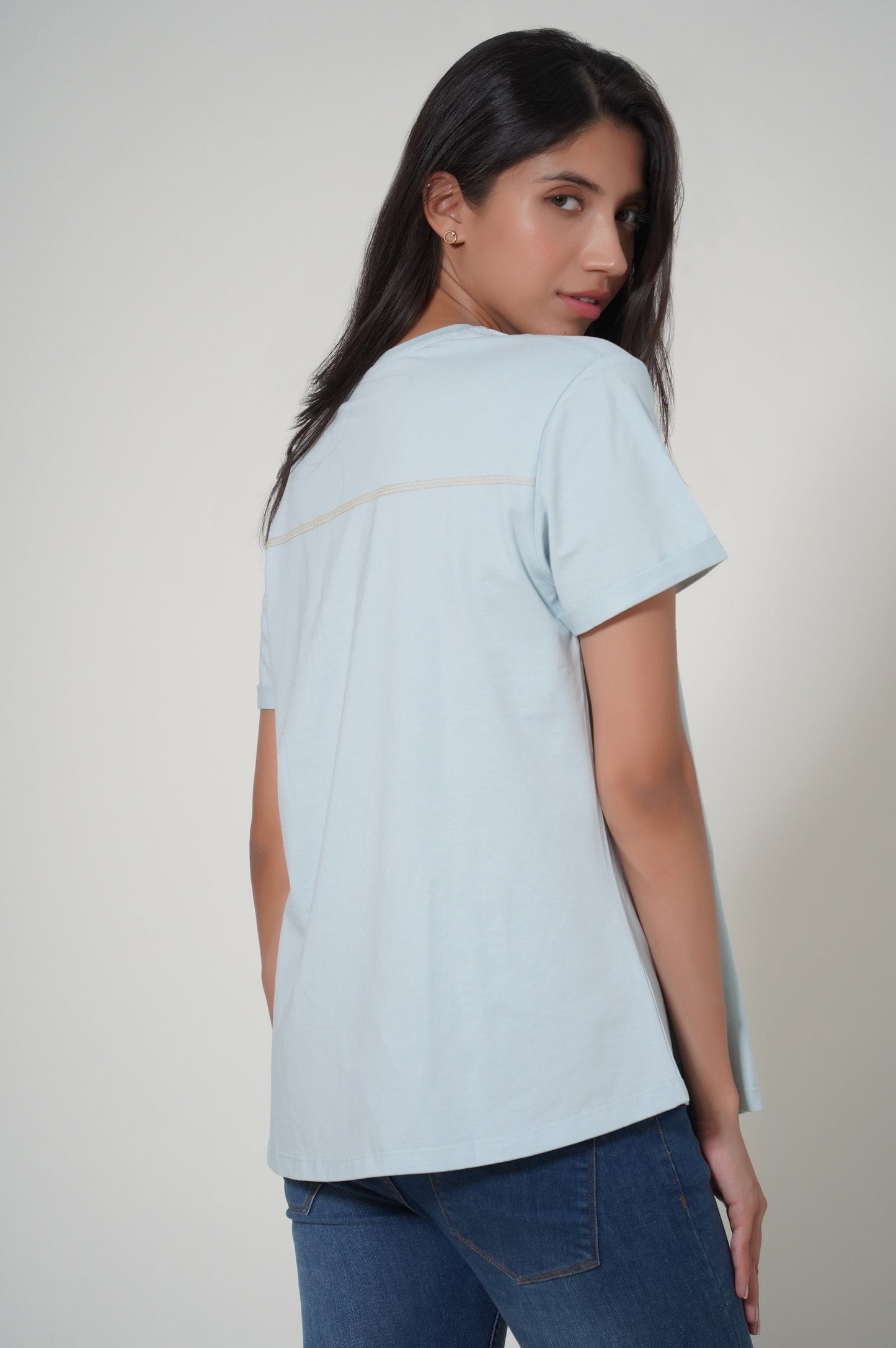 Crew Neck Half Sleeves Tee