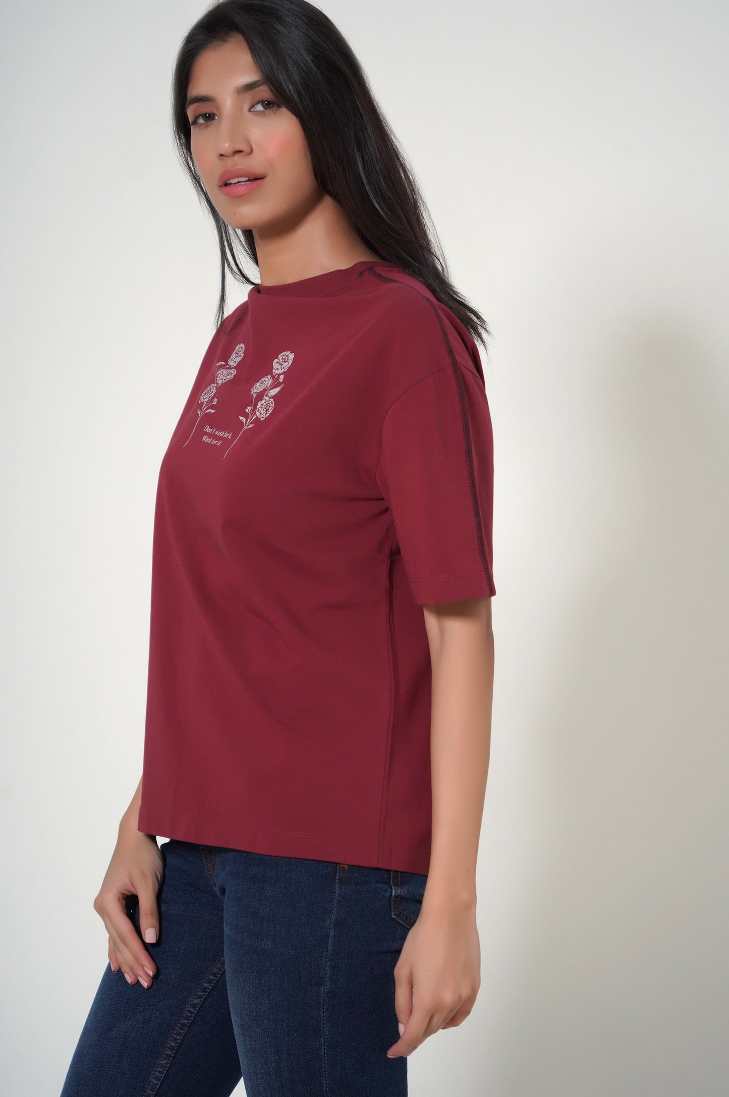 Crew Neck Half Sleeves Tee