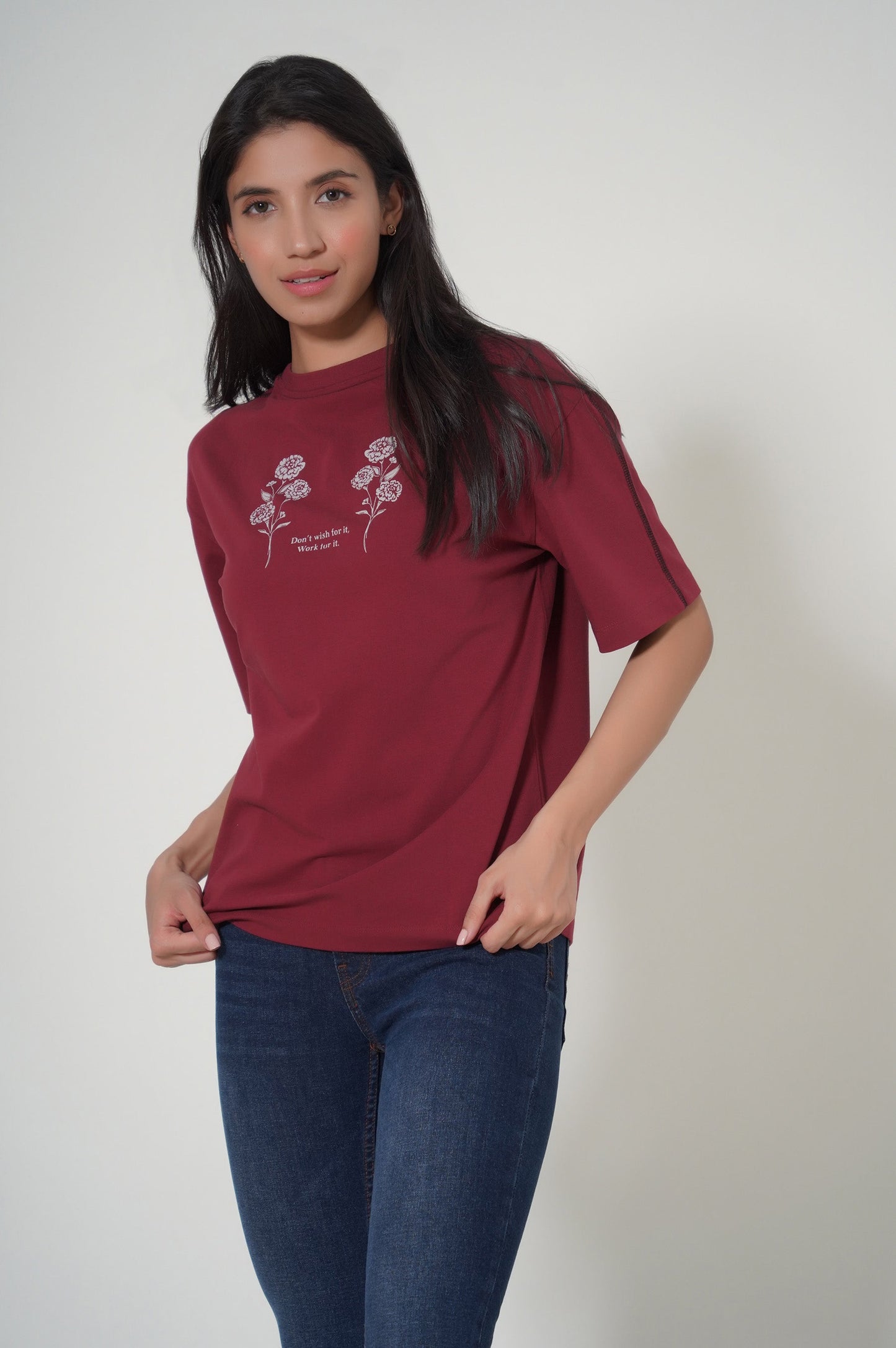 Crew Neck Half Sleeves Tee