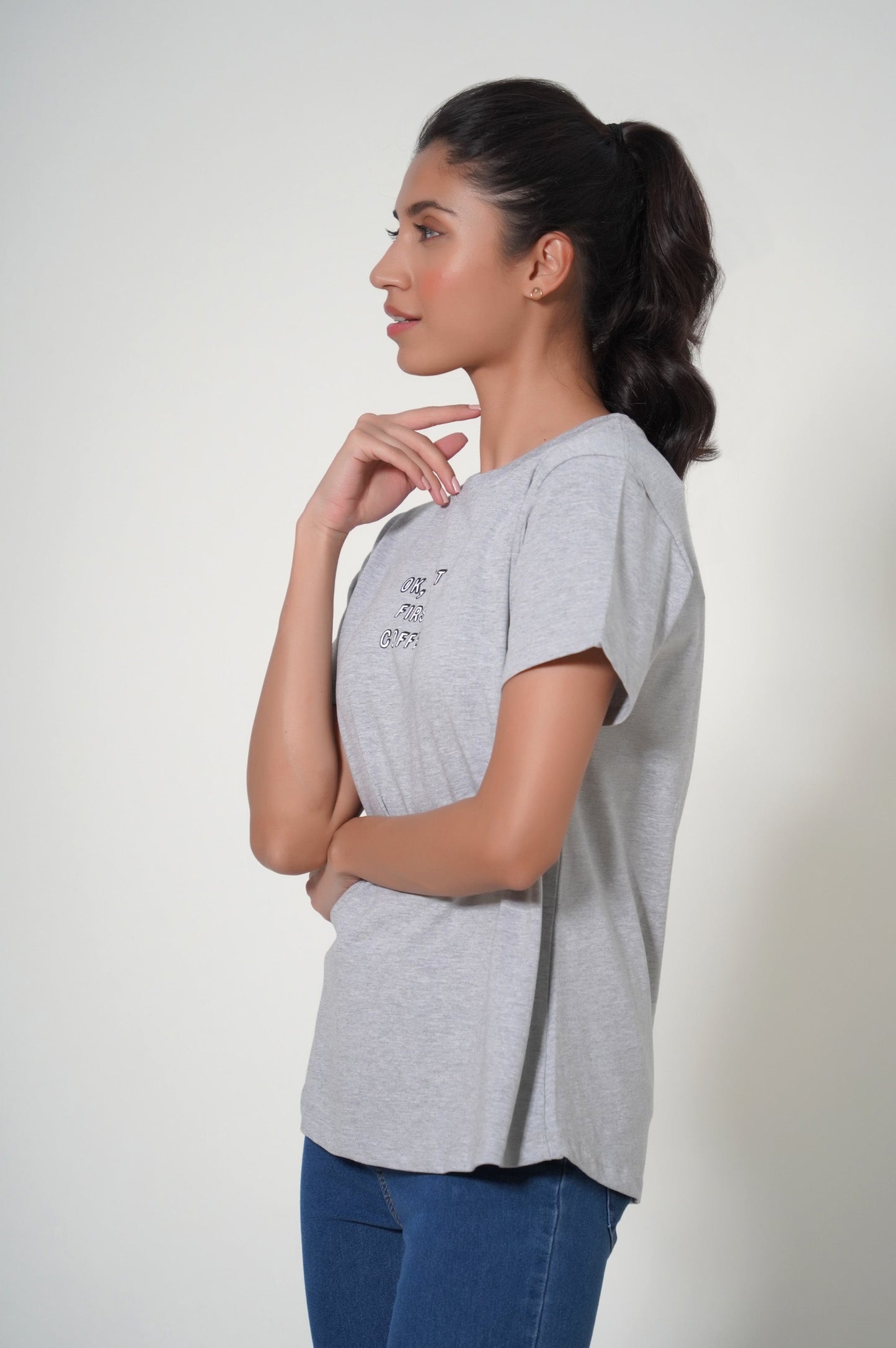 Crew Neck Half Sleeves Tee