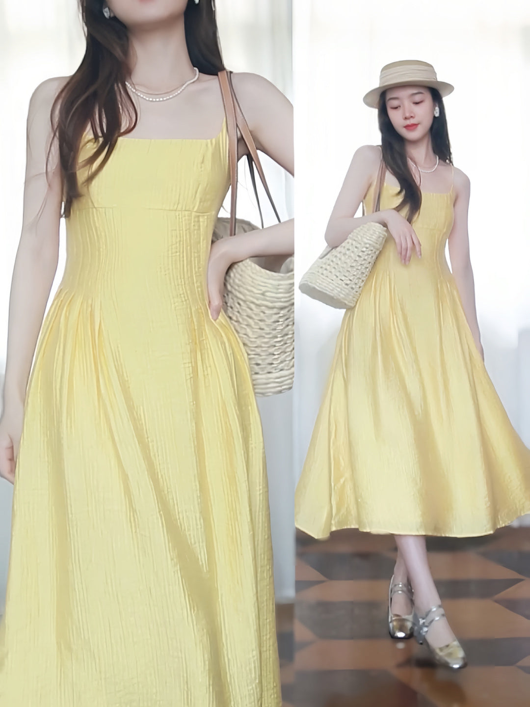 Yellow Summer Midi Dress