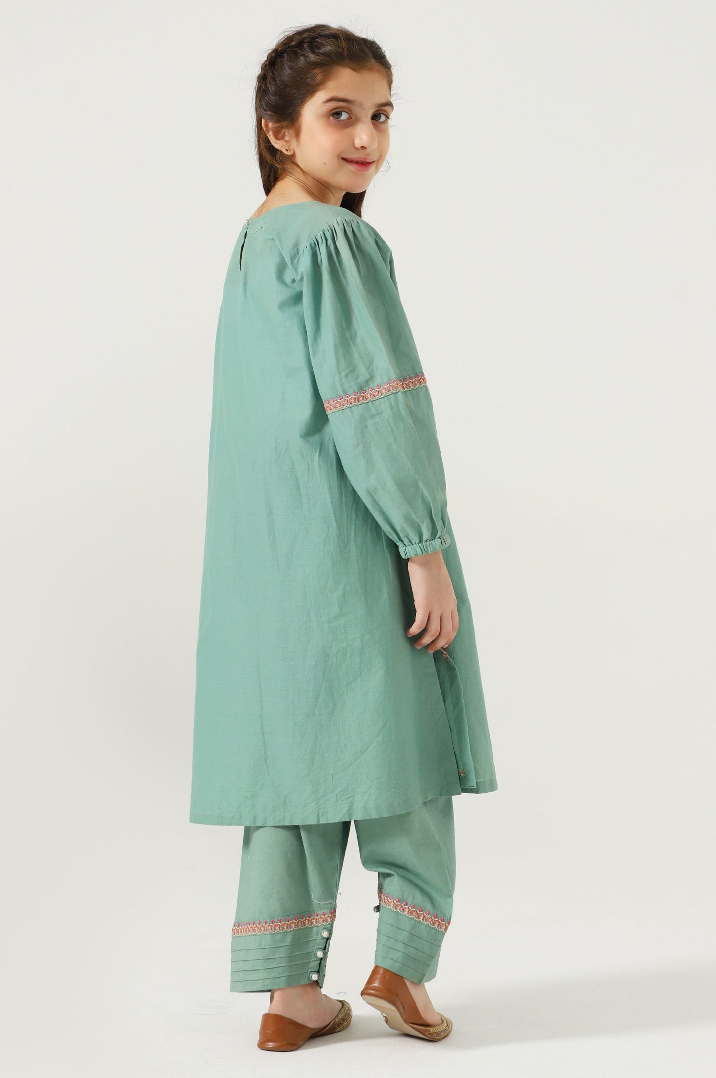 Stitched 2 Piece Embroidered Cambric Suit