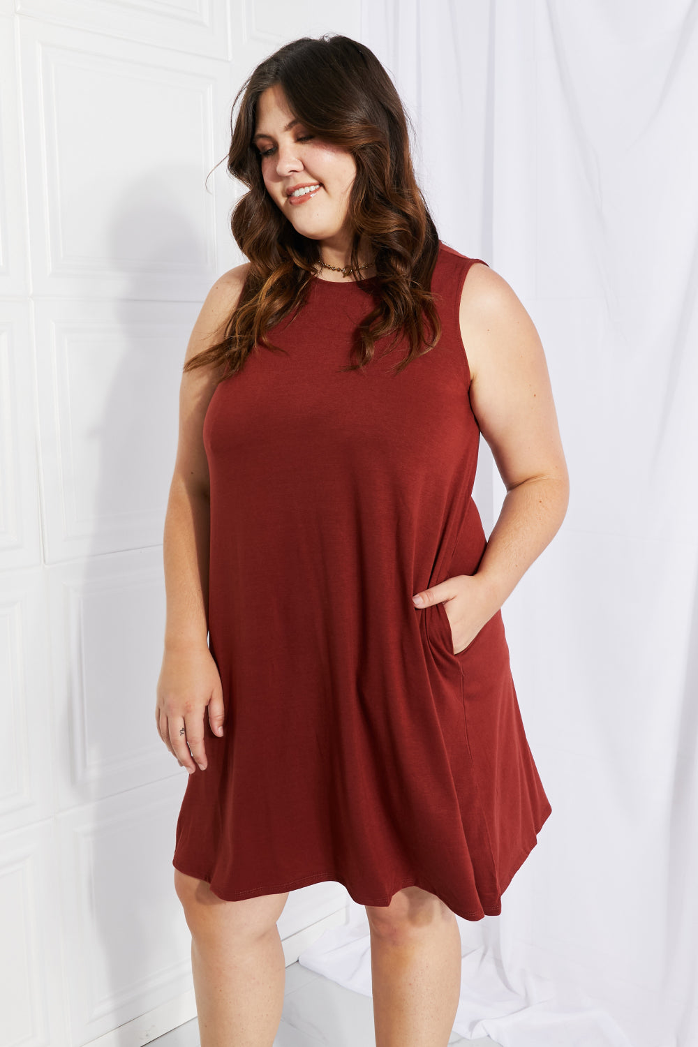 Zenana Swing into Spring Full SIze Sleeveless Dress
