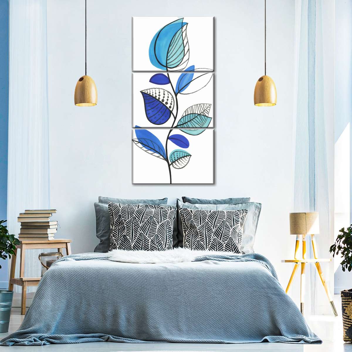 Illustrative Blue Wall Art