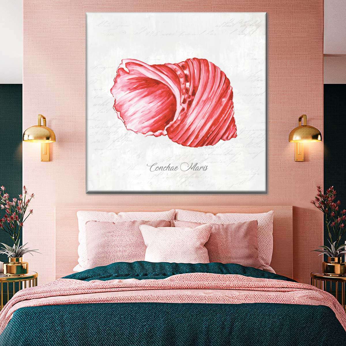 Red Seashell Wall Art