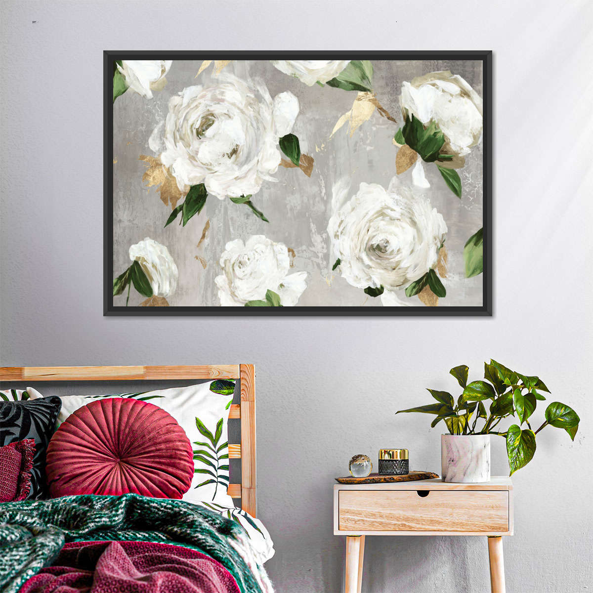 Pure White Peony Garden Wall Art