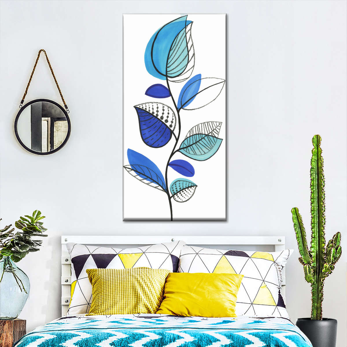 Illustrative Blue Wall Art