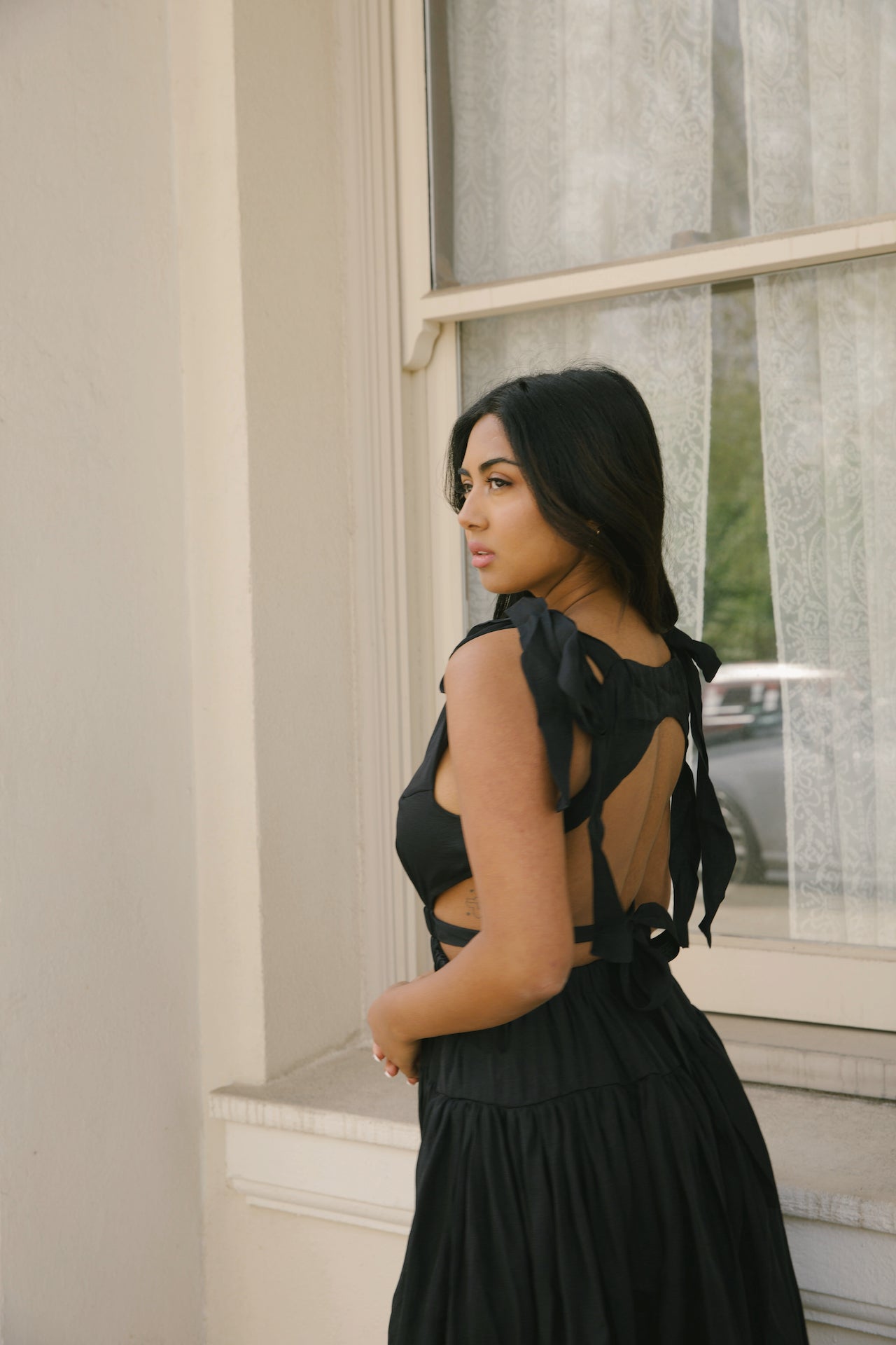 Black Cut Out Maxi Dress