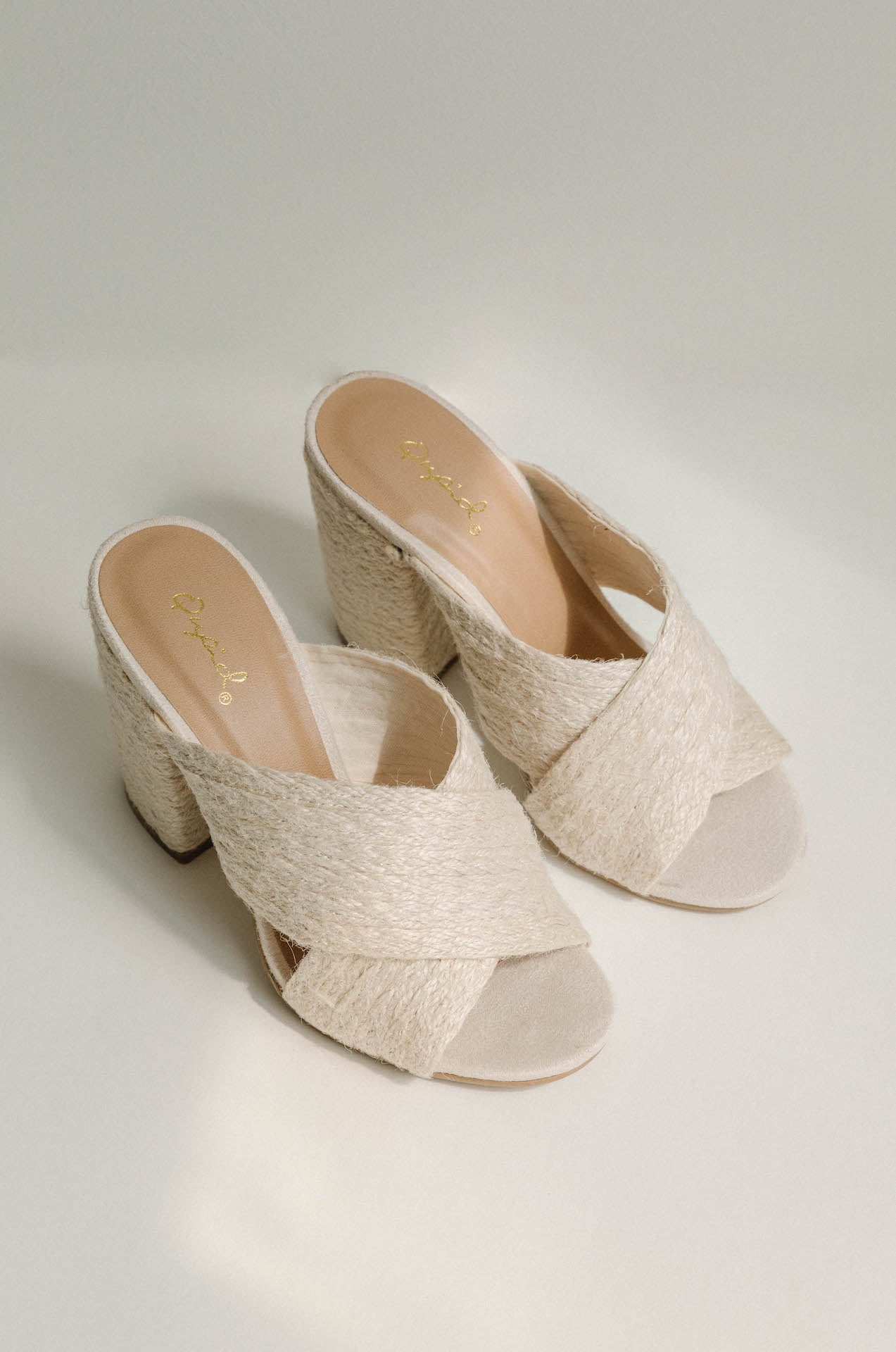 Woven Natural Raffia Heels