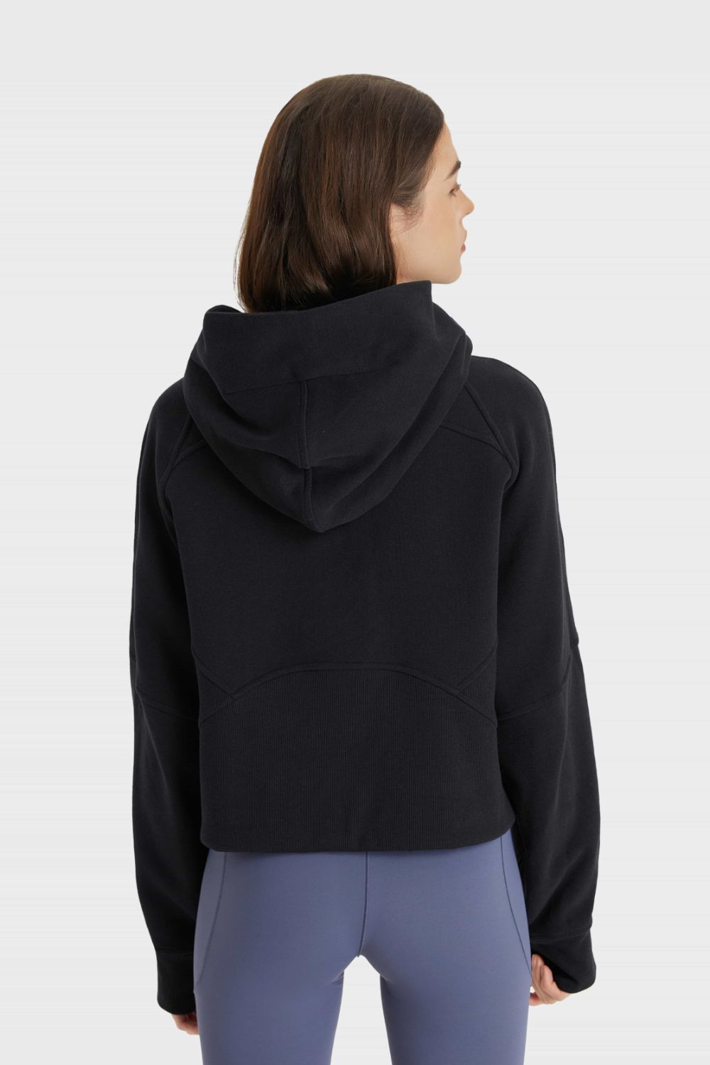 Zip Up Thumbhole Hooded Sports Jacket