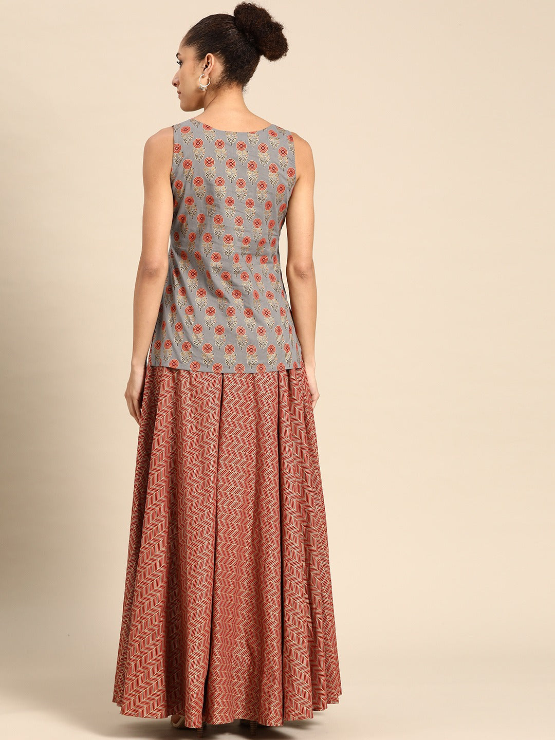 Flared Skirt with Short Kurti