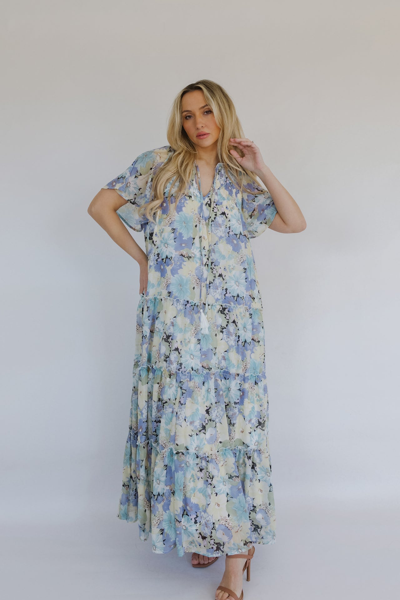 Spring Blooms Maxi Dress - Blue