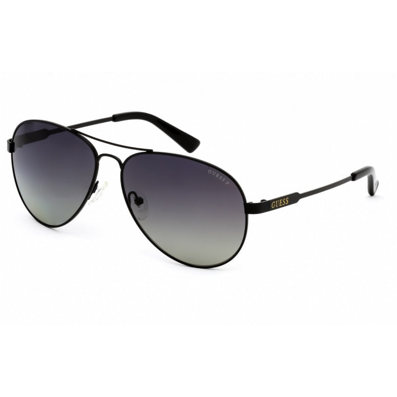Guess Pilot Unisex Matte Black Smoke Polarized Sunglasses