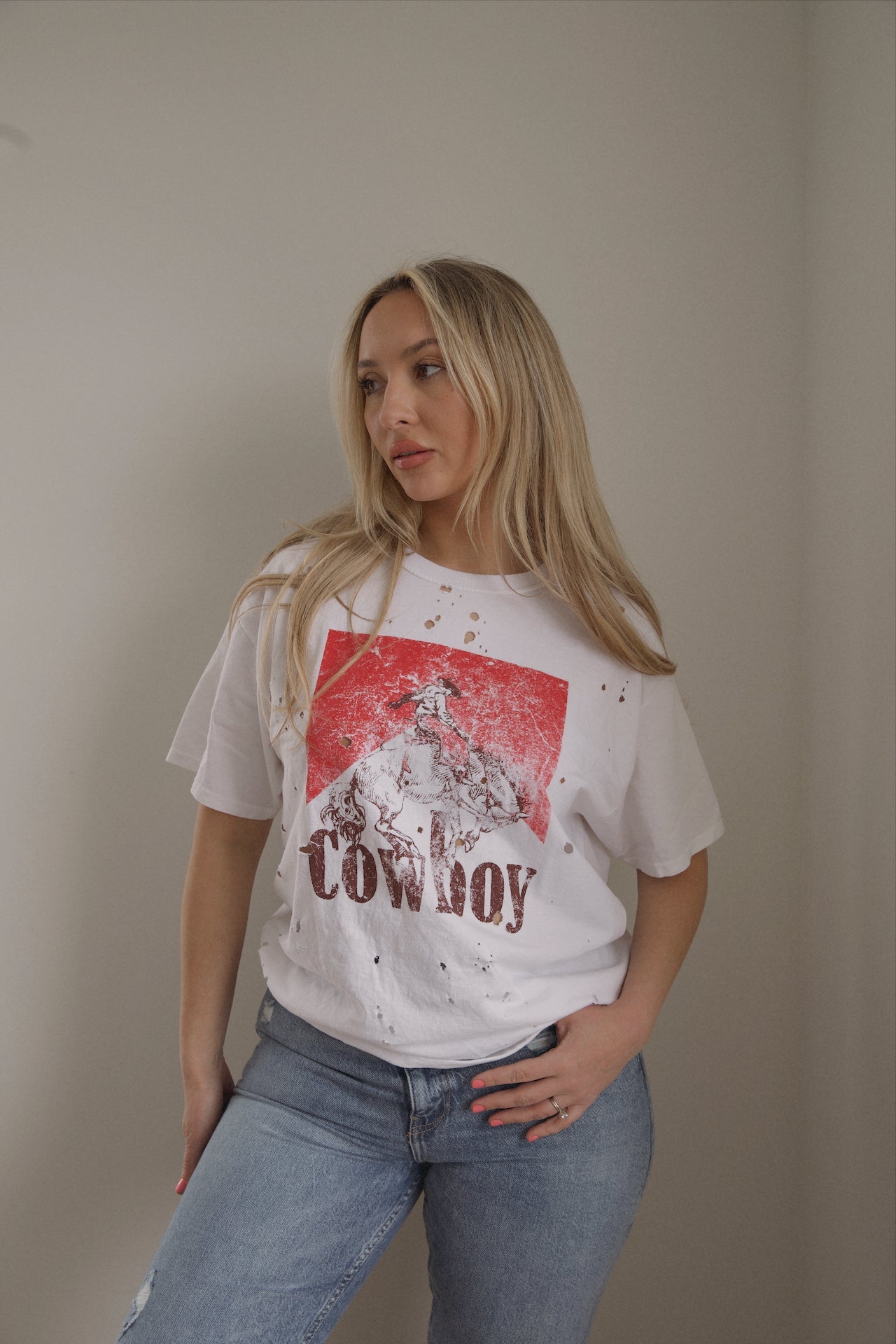 Distressed Cowboy Tee