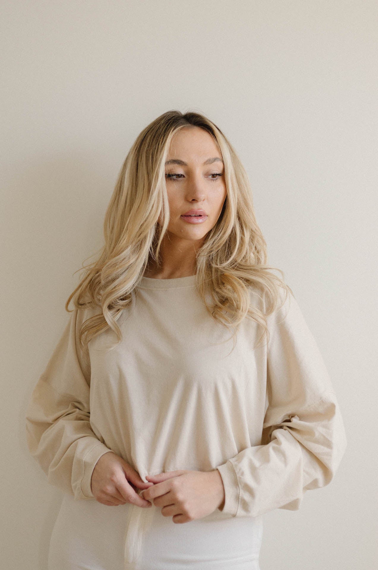 Oversized Long Sleeve Crop Top