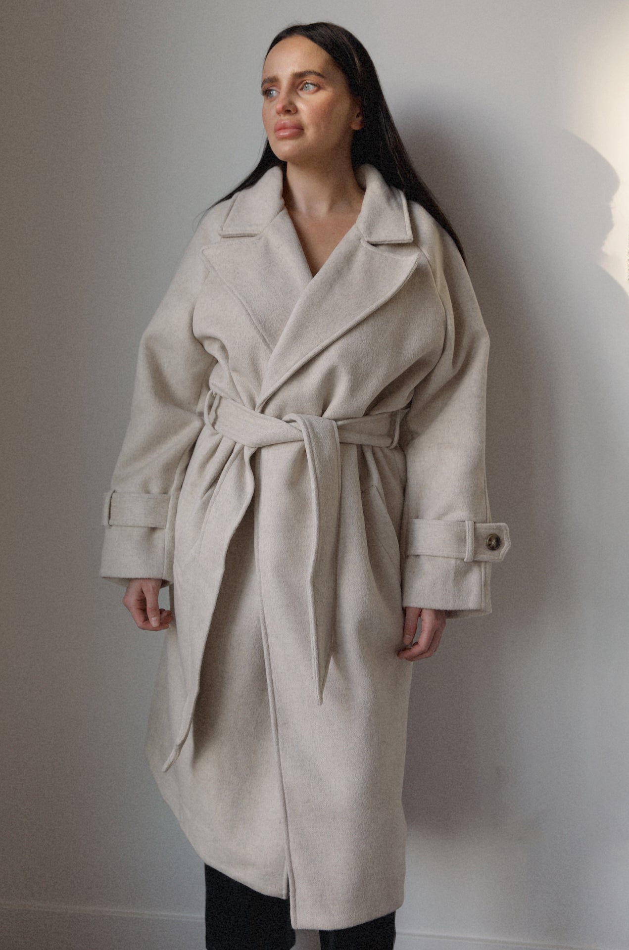 Belted Wool Blend Coat