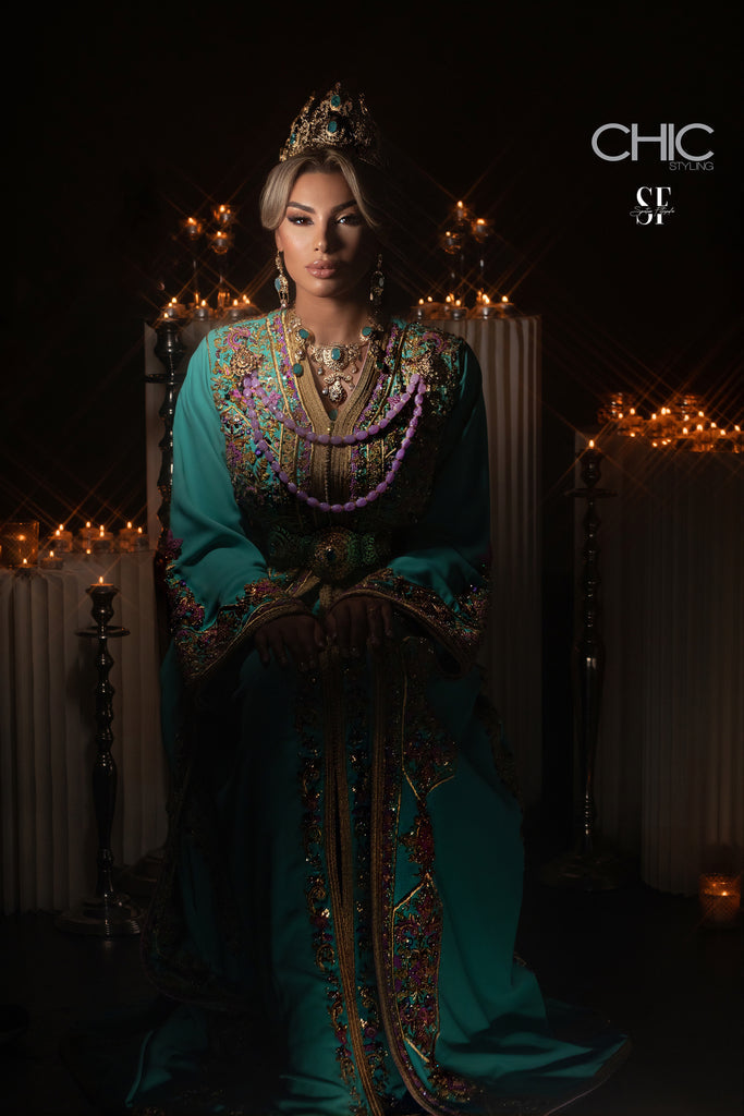 Hayat Kaftan Handmade Moroccan Dress Embroidery Swarovski