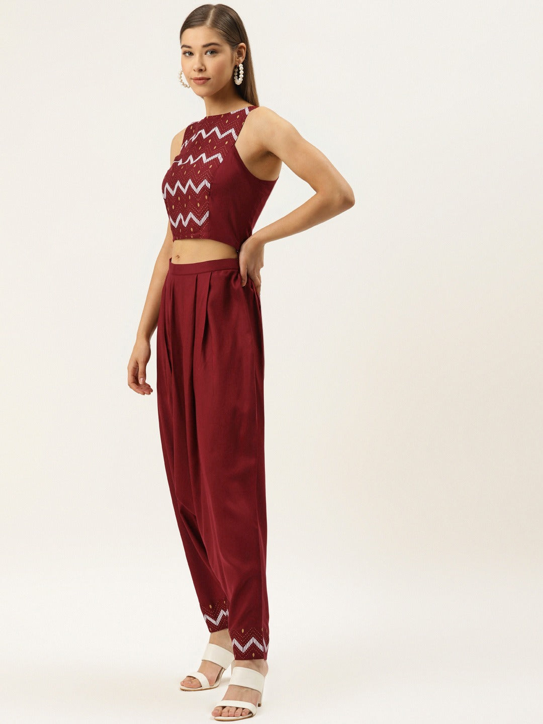 Crop top with Dhoti Pants