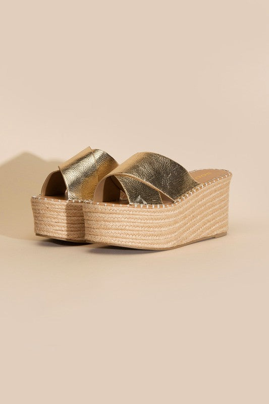 Raffia Platform Slides