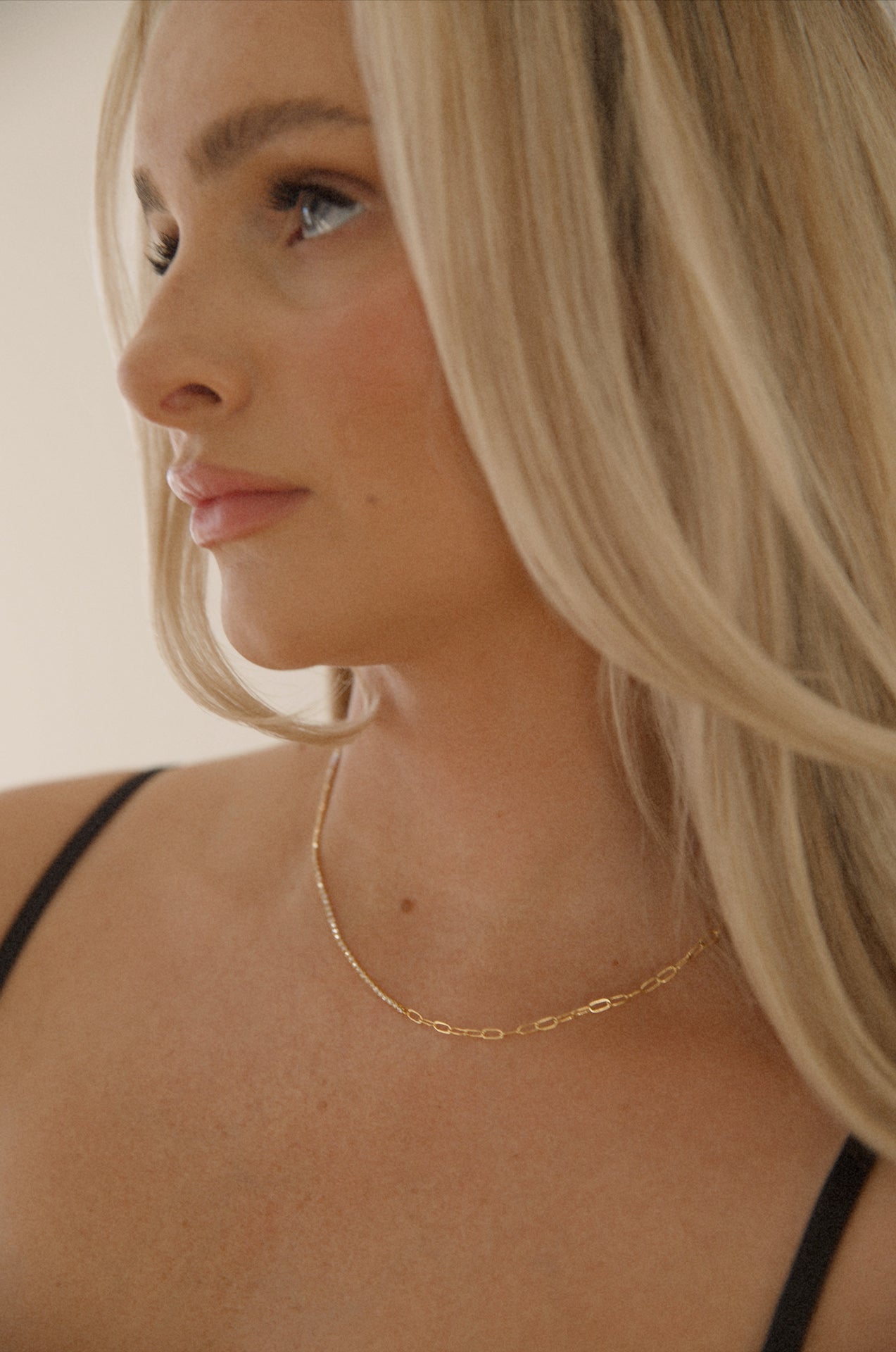 Rhinestone Dainty Chain Necklace