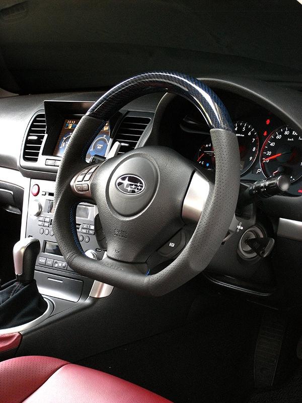 DAMD Carbon D-Shaped Steering Wheels - Subaru WRX/STi (05-07), Legacy/Outback (04-06), Forester (05-08)